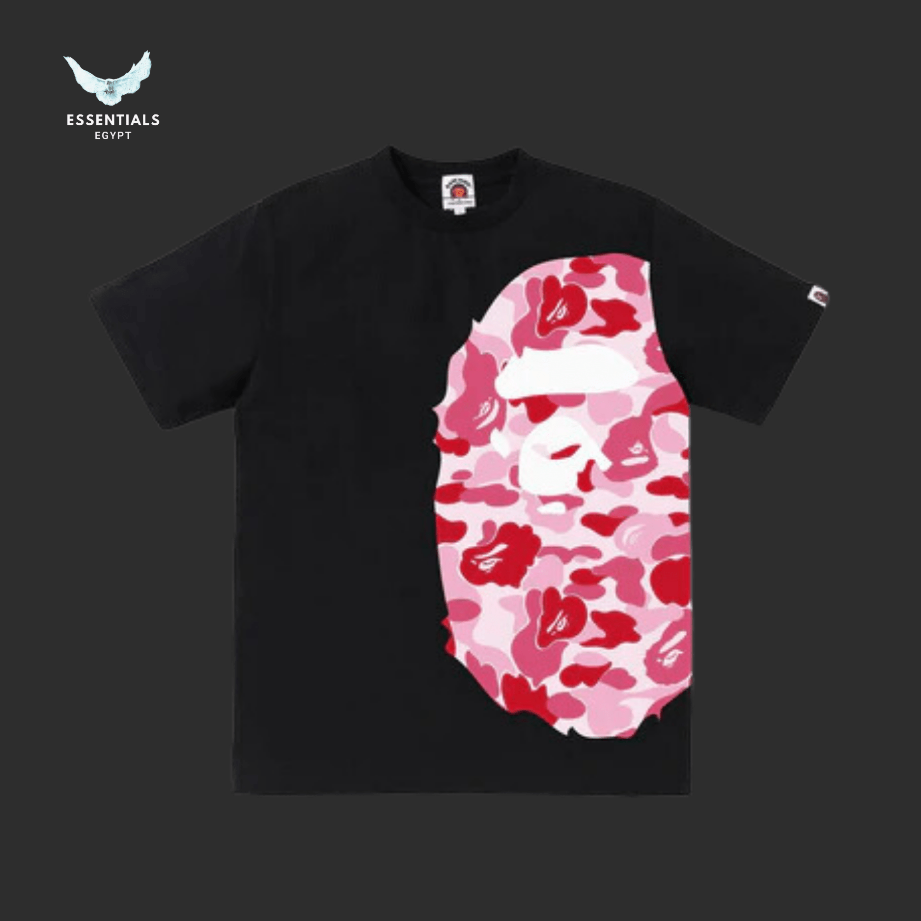 BAPE ABC Camo Side Big Ape Head Tee 'Black_Pink' - ESSENTIALS EGYPT