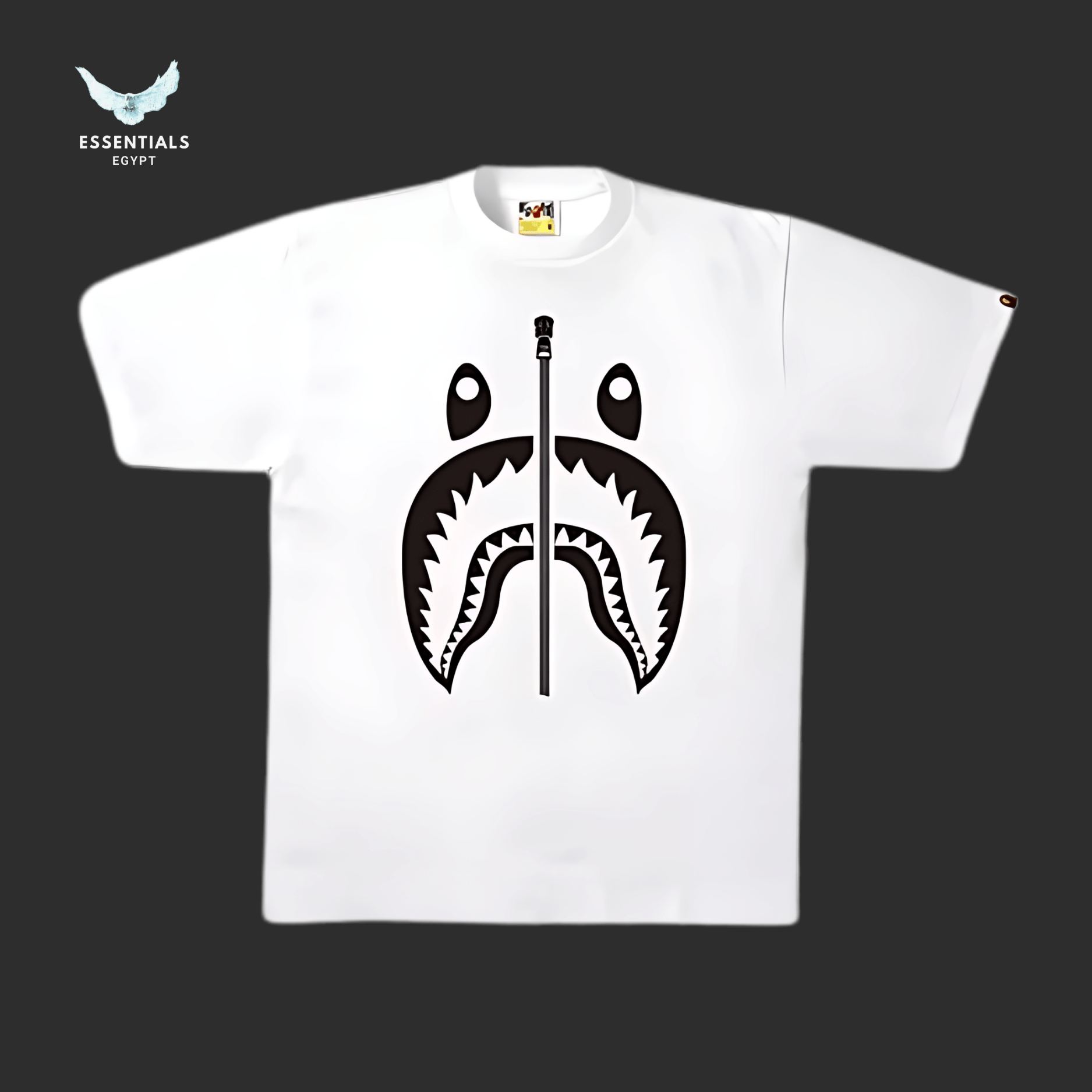 BAPE Bicolor Shark Tee 'White' - ESSENTIALS EGYPT