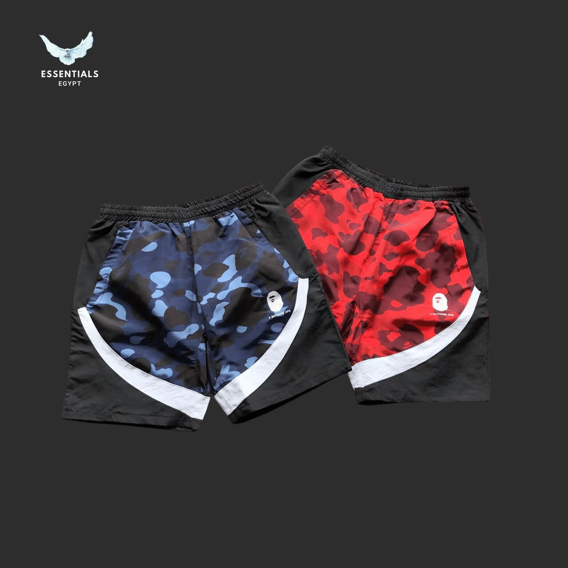 BAPE Camo Color Block Shorts - ESSENTIALS EGYPT