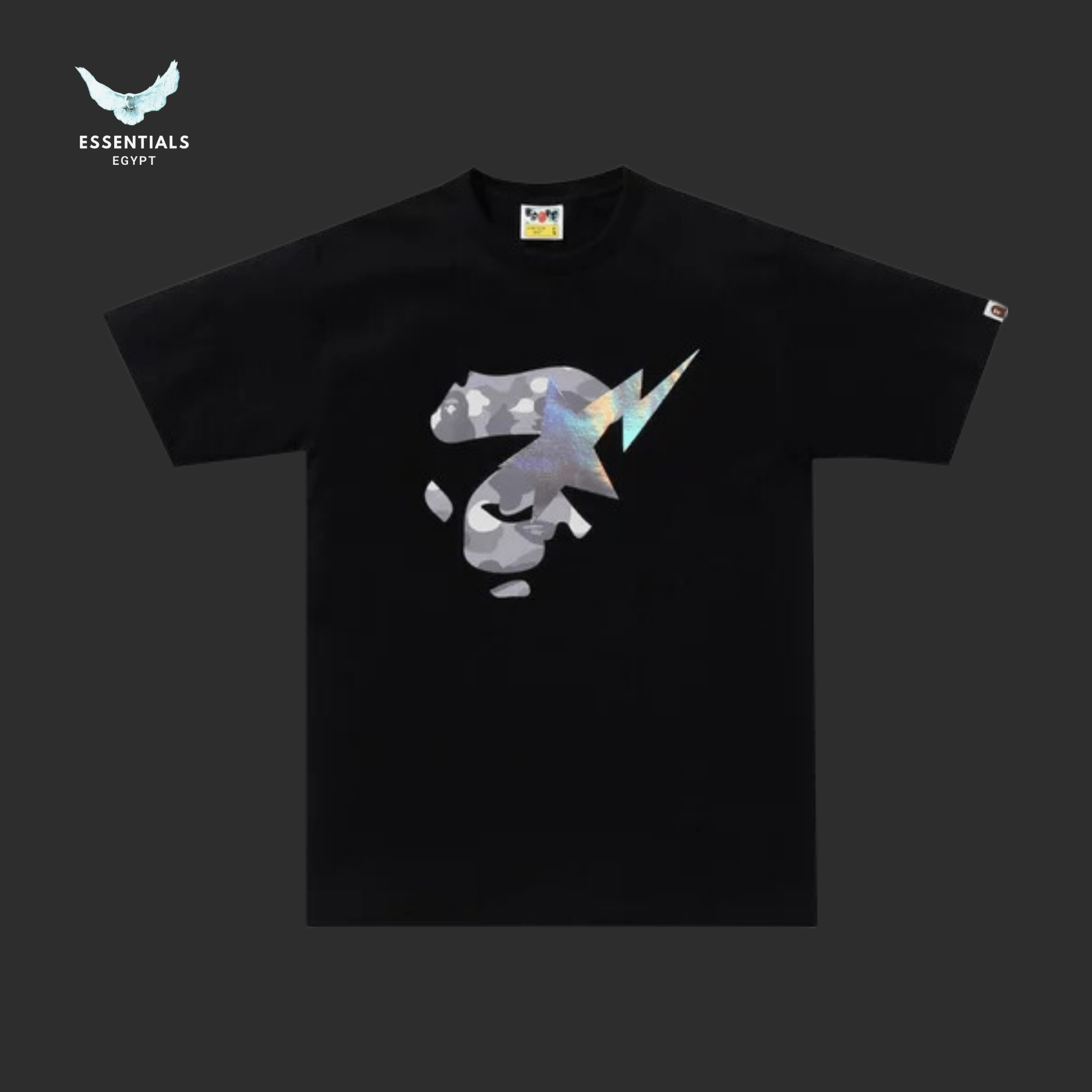 BAPE City Camo Ape Face Sta Tee 'Black' - ESSENTIALS EGYPT