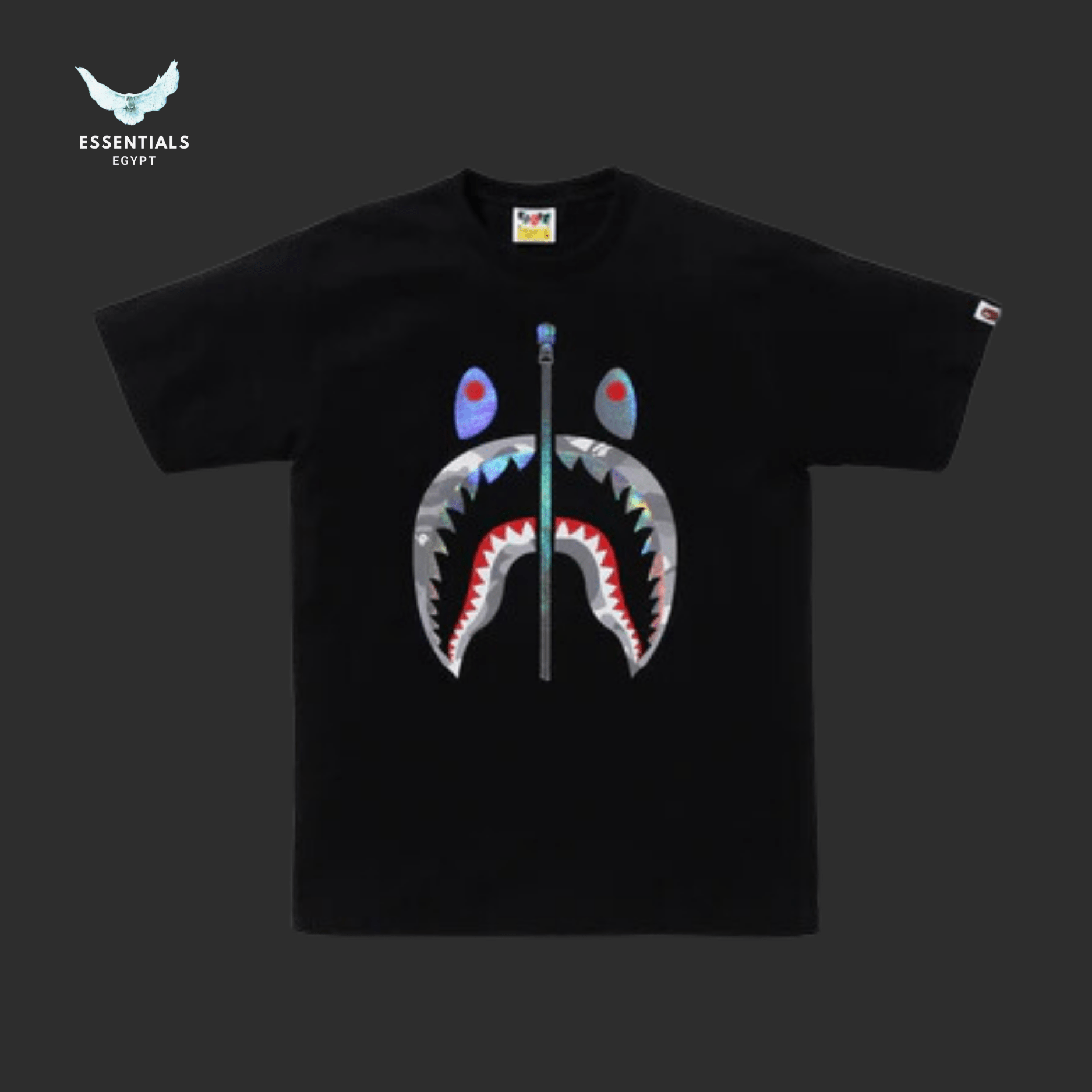 BAPE City Camo Shark Tee 'Black_Grey' - ESSENTIALS EGYPT