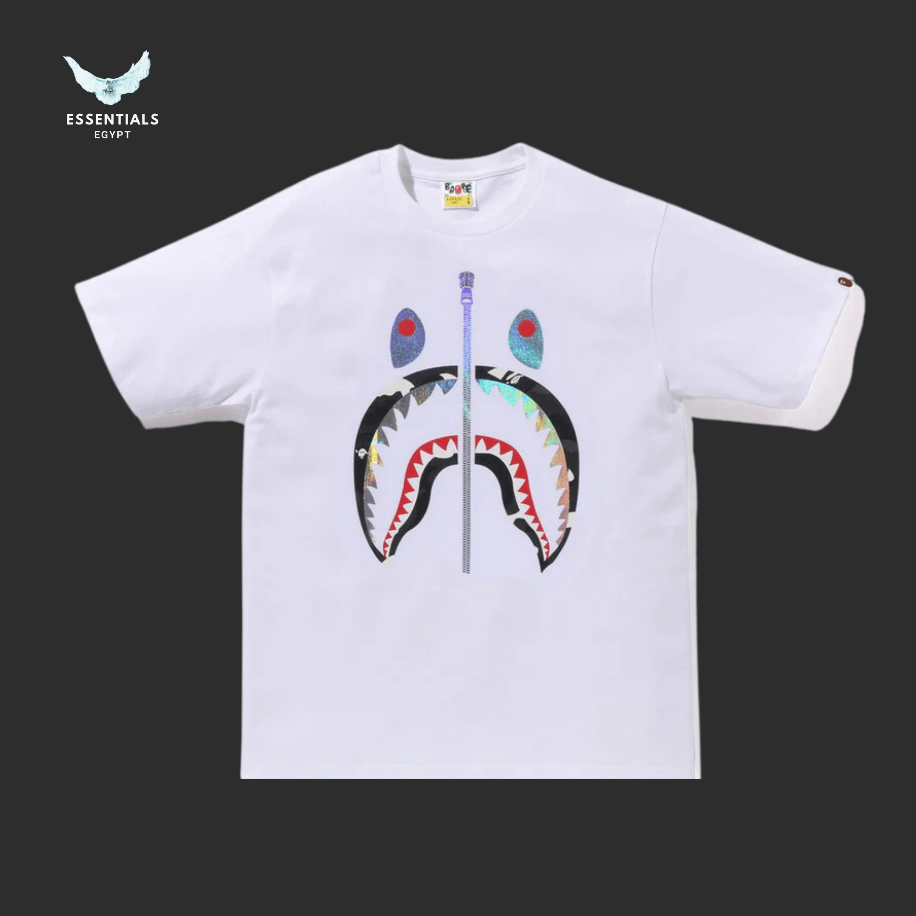 BAPE City Camo Shark Tee 'White_Grey' - ESSENTIALS EGYPT