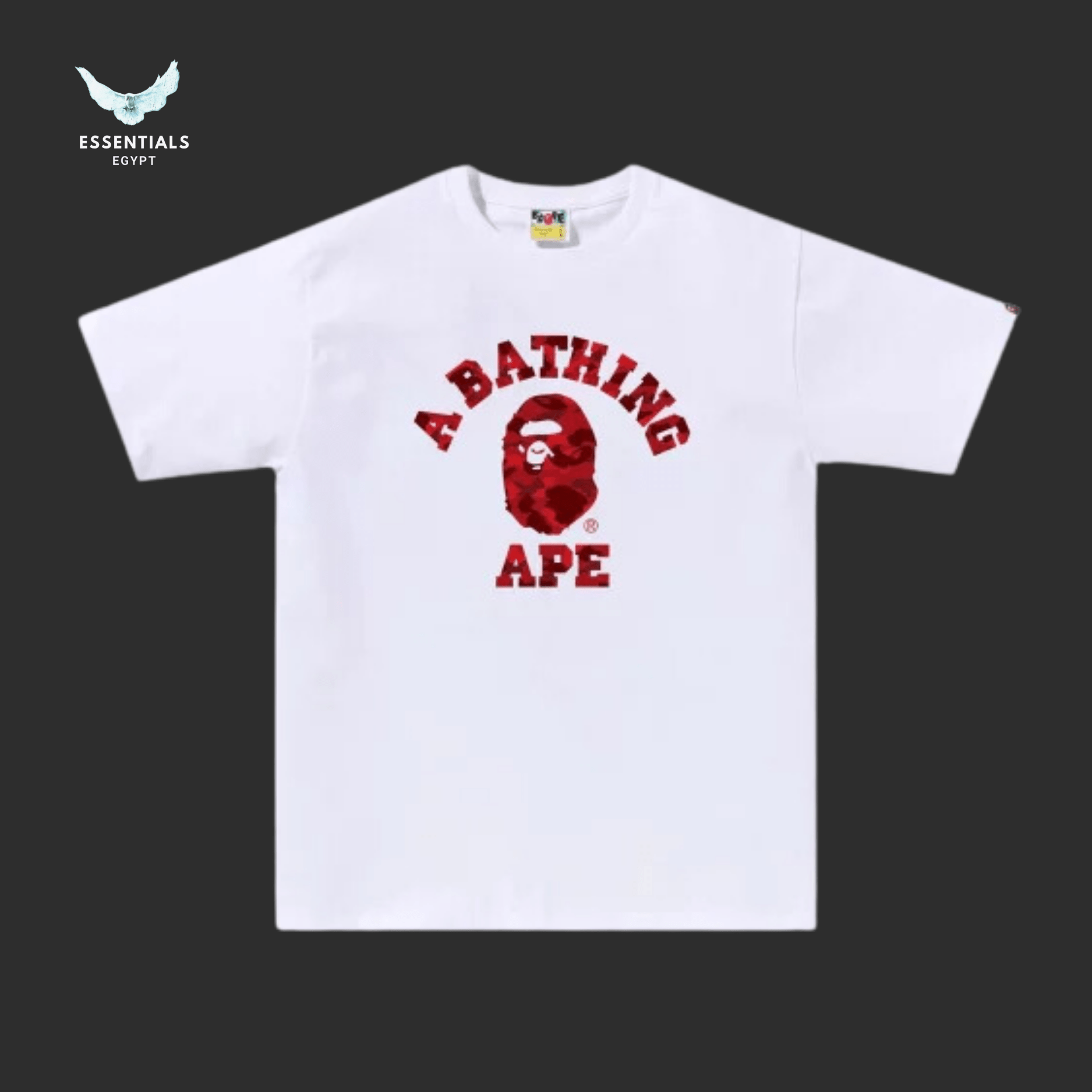 BAPE Color Camo College Tee 'White_Red' - ESSENTIALS EGYPT
