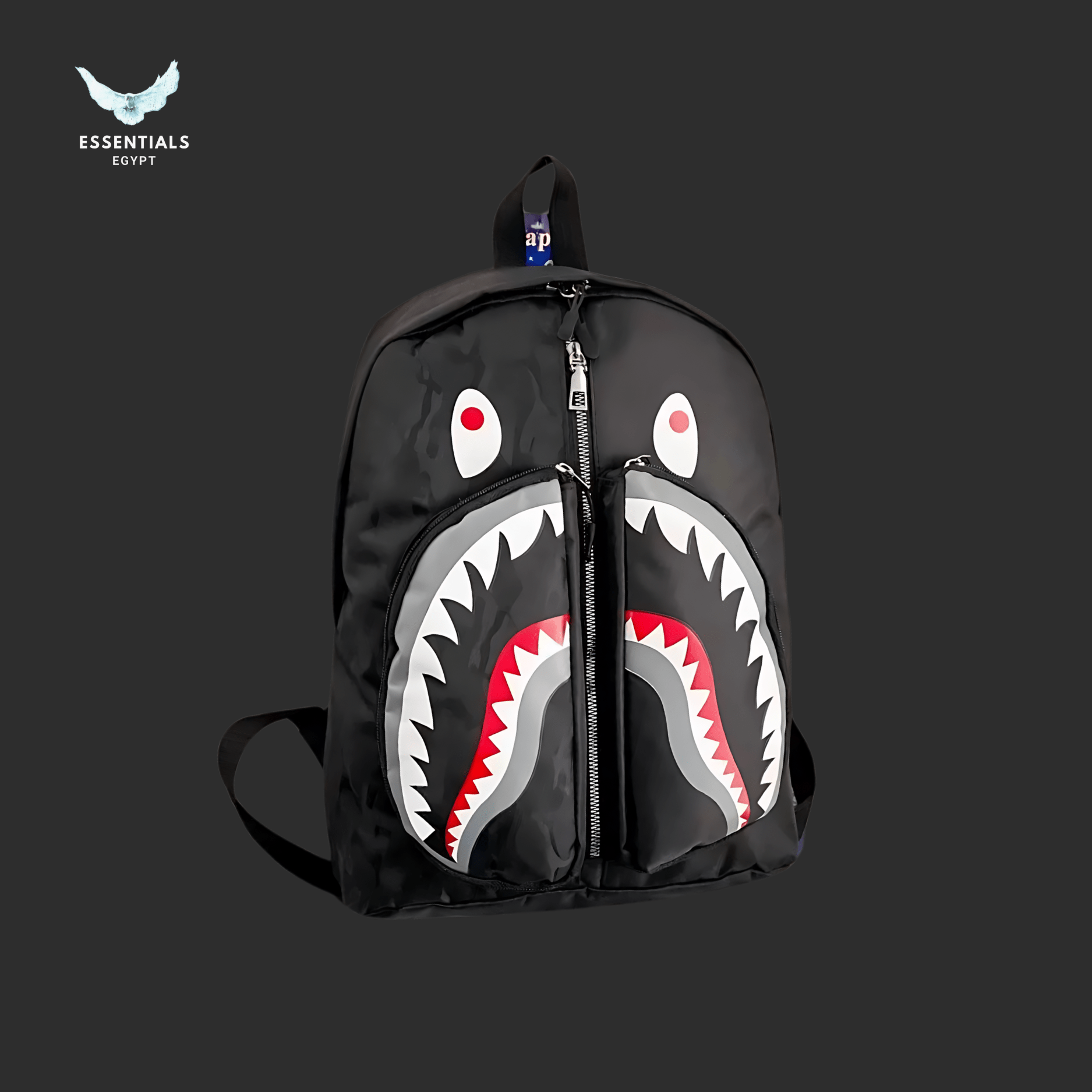 BAPE Shark Backpack – Matte Black - ESSENTIALS EGYPT