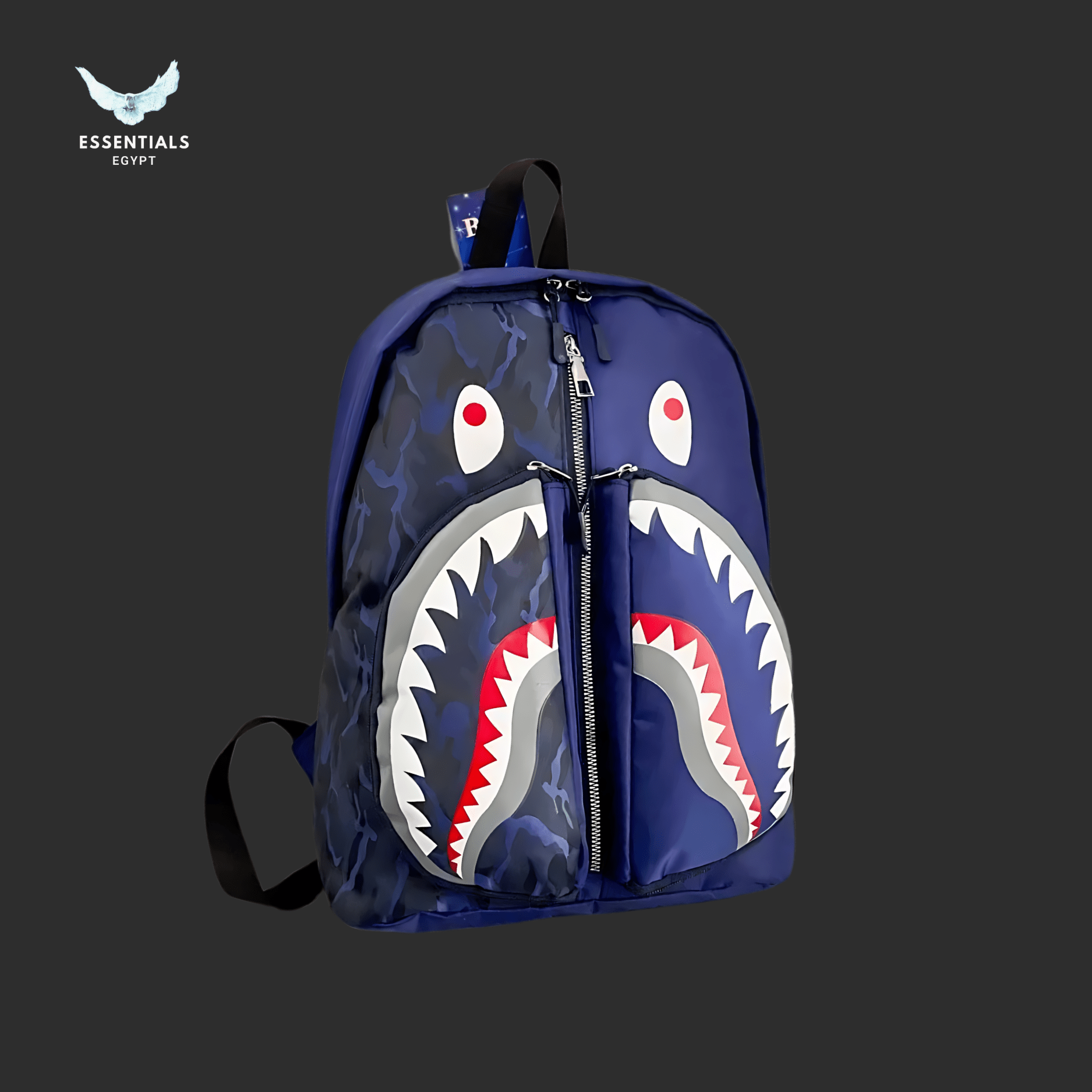 BAPE Color Camo Shark Backpack – Blue Edition - ESSENTIALS EGYPT