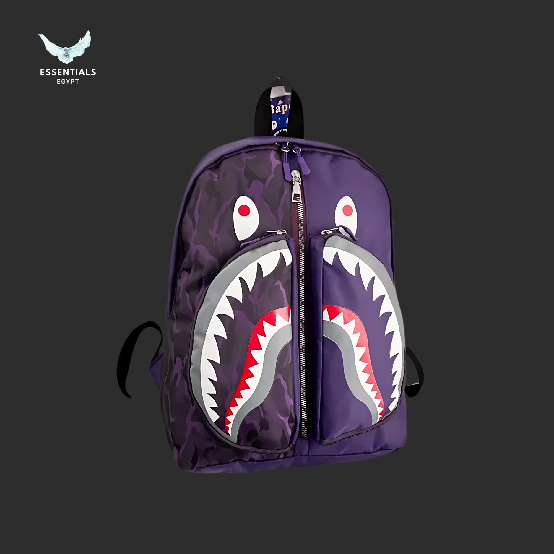 BAPE Shark Backpack – Purple Color Camo - ESSENTIALS EGYPT