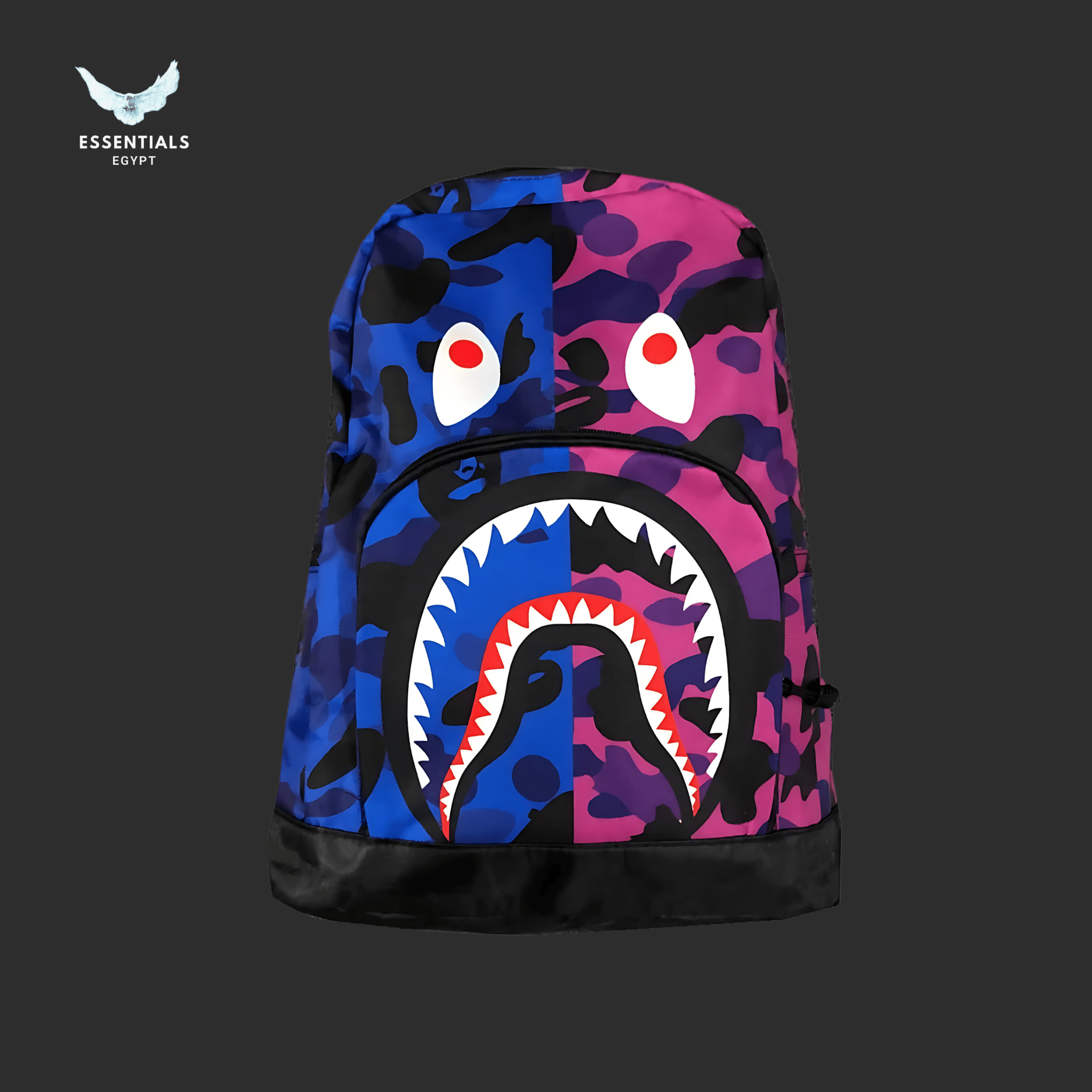 BAPE Shark Backpack – Blue & Pink Color Camo - ESSENTIALS EGYPT