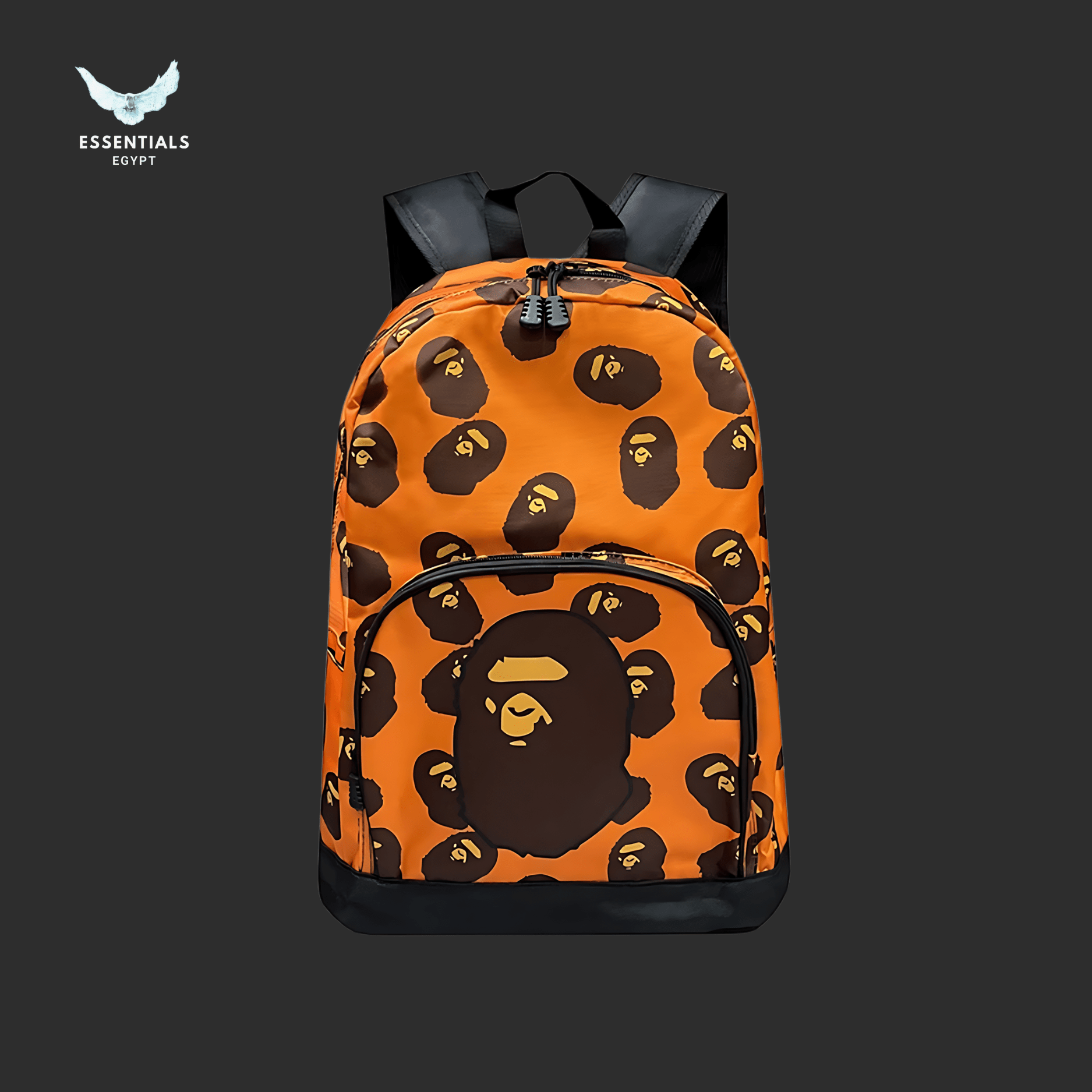 BAPE Logo Backpack – Orange Ape Head - ESSENTIALS EGYPT