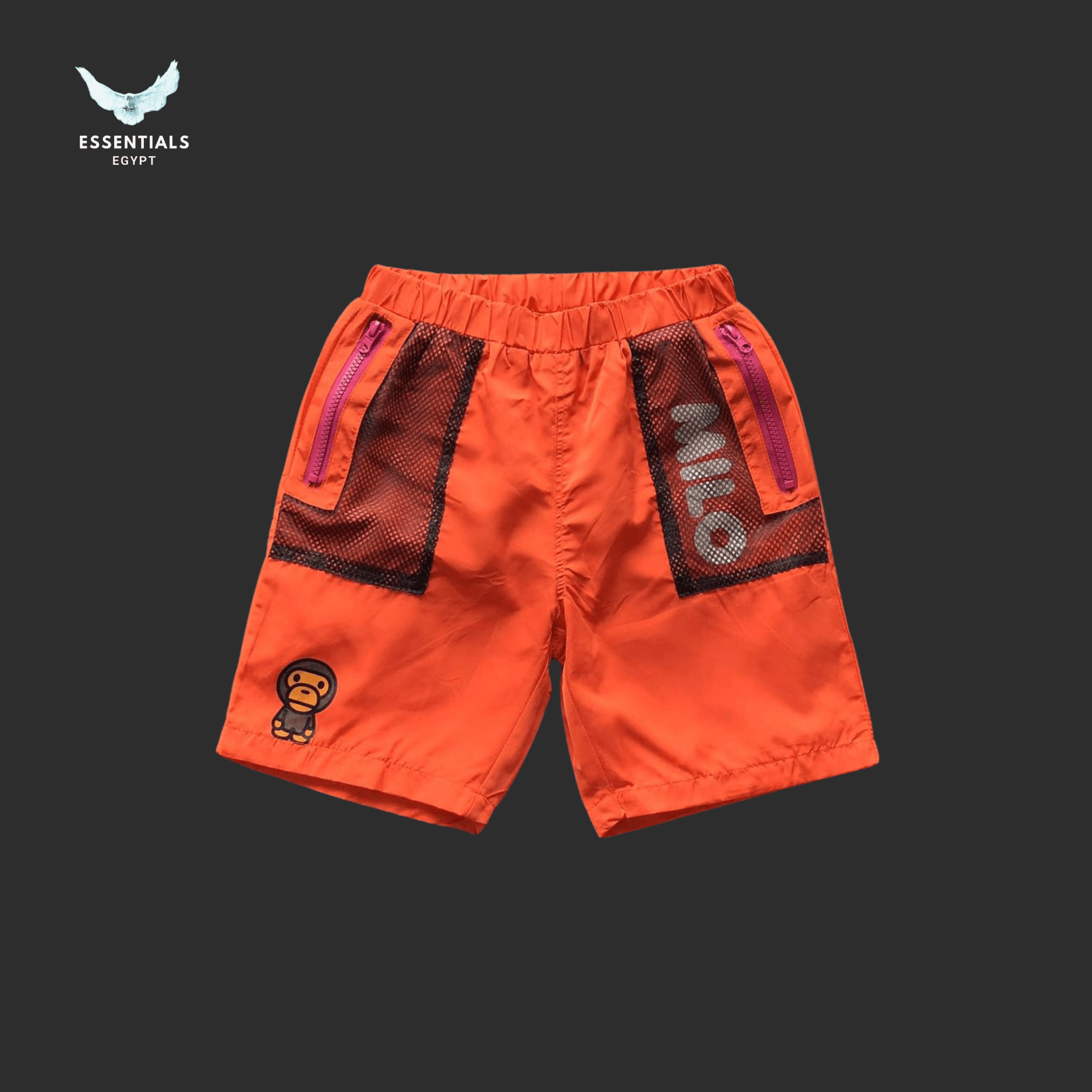 BAPE Shorts – Milo Print Orange - ESSENTIALS EGYPT
