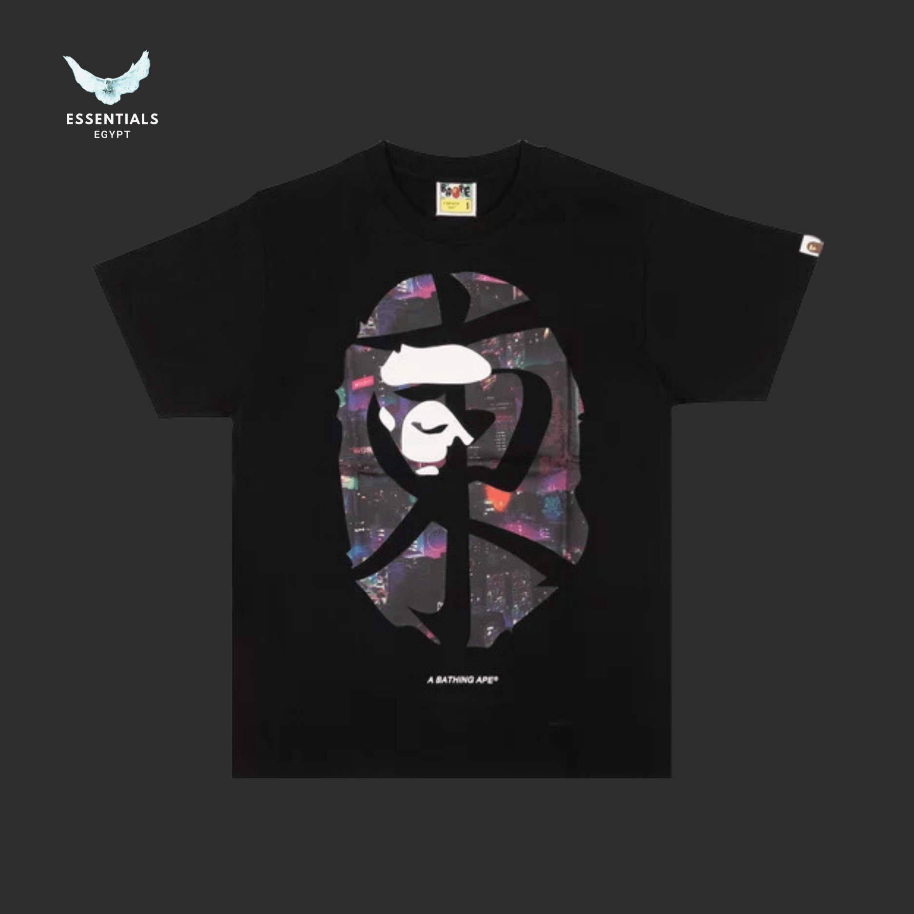 BAPE Neon Tokyo Kanji Tee 'Black' - ESSENTIALS EGYPT