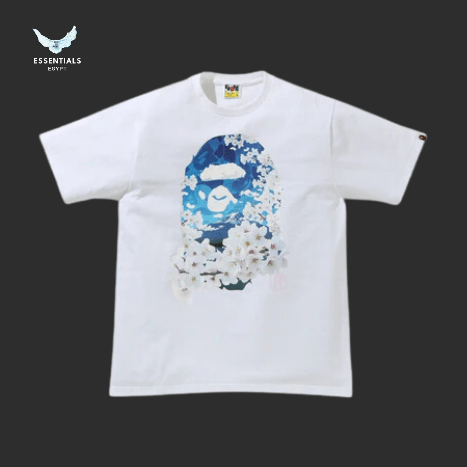 BAPE Sakura Photo Ape Head White Tee | Essentials EG