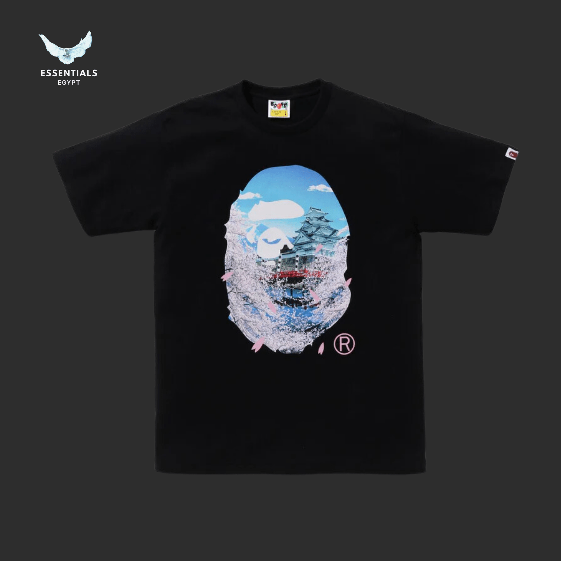 BAPE Sakura Photo Ape Head Tee simple 'Black' - ESSENTIALS EGYPT
