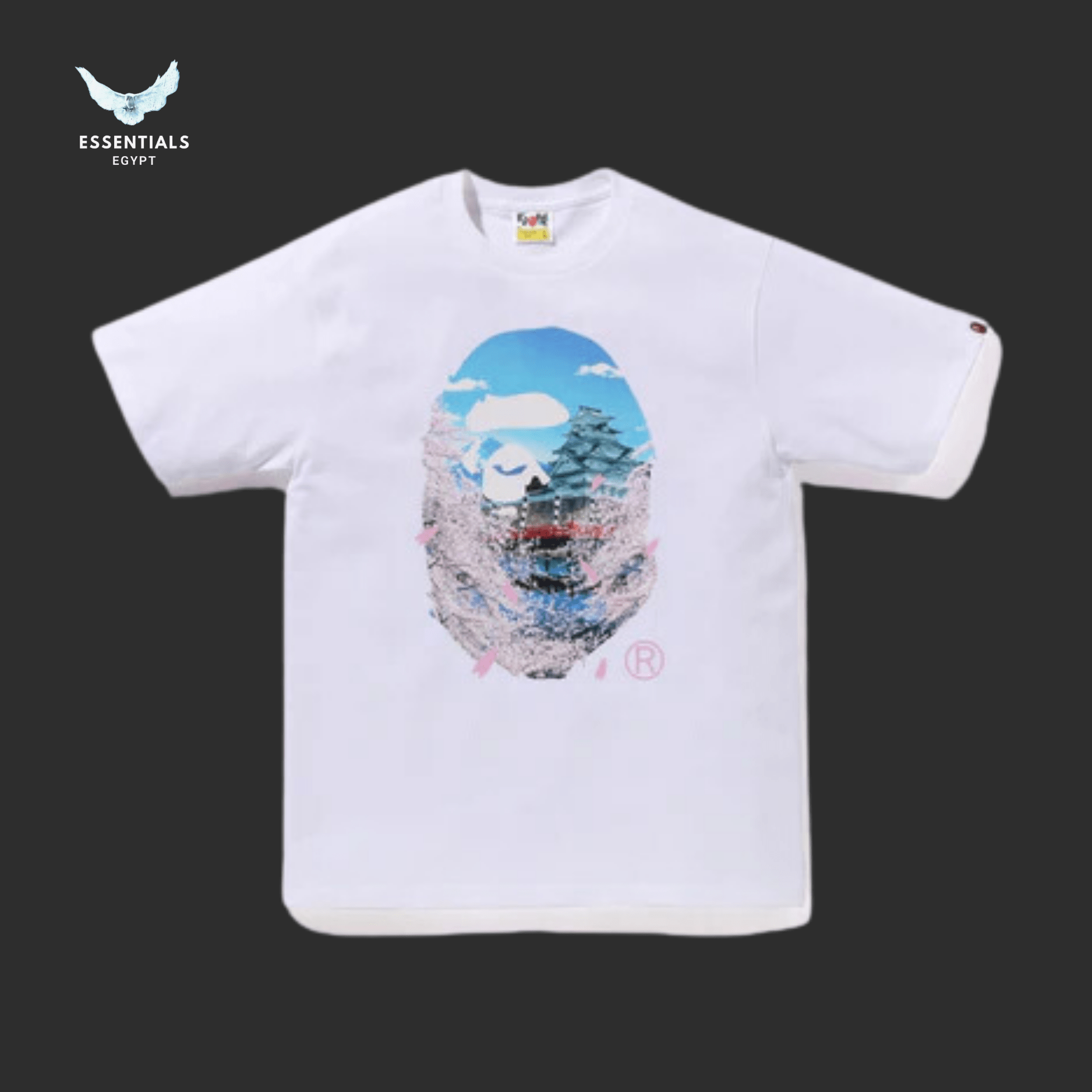 BAPE Sakura Photo Ape Head Tee simple 'White' - ESSENTIALS EGYPT