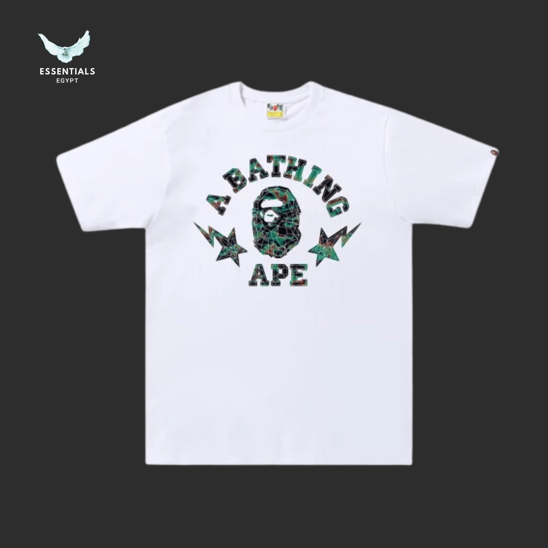BAPE Thermography Polygon College Tee 'White' - ESSENTIALS EGYPT