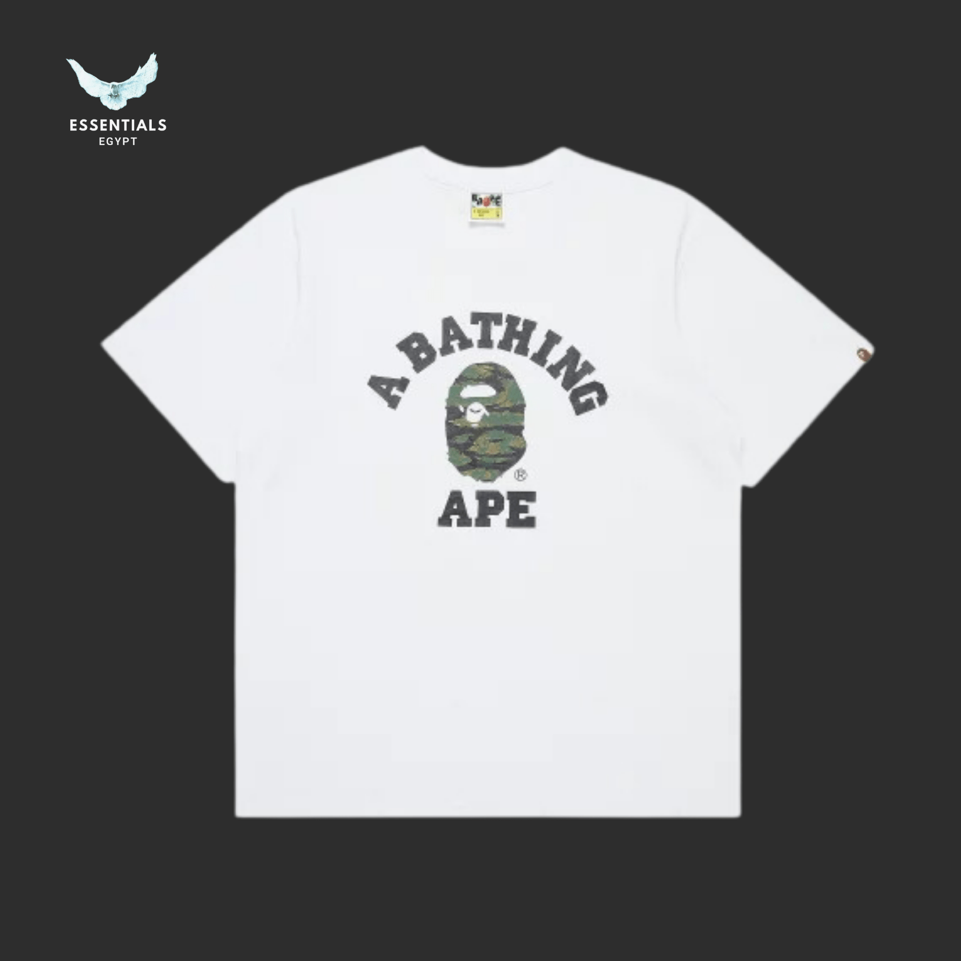 BAPE Tiger Camo College Tee 'White_Green' - ESSENTIALS EGYPT