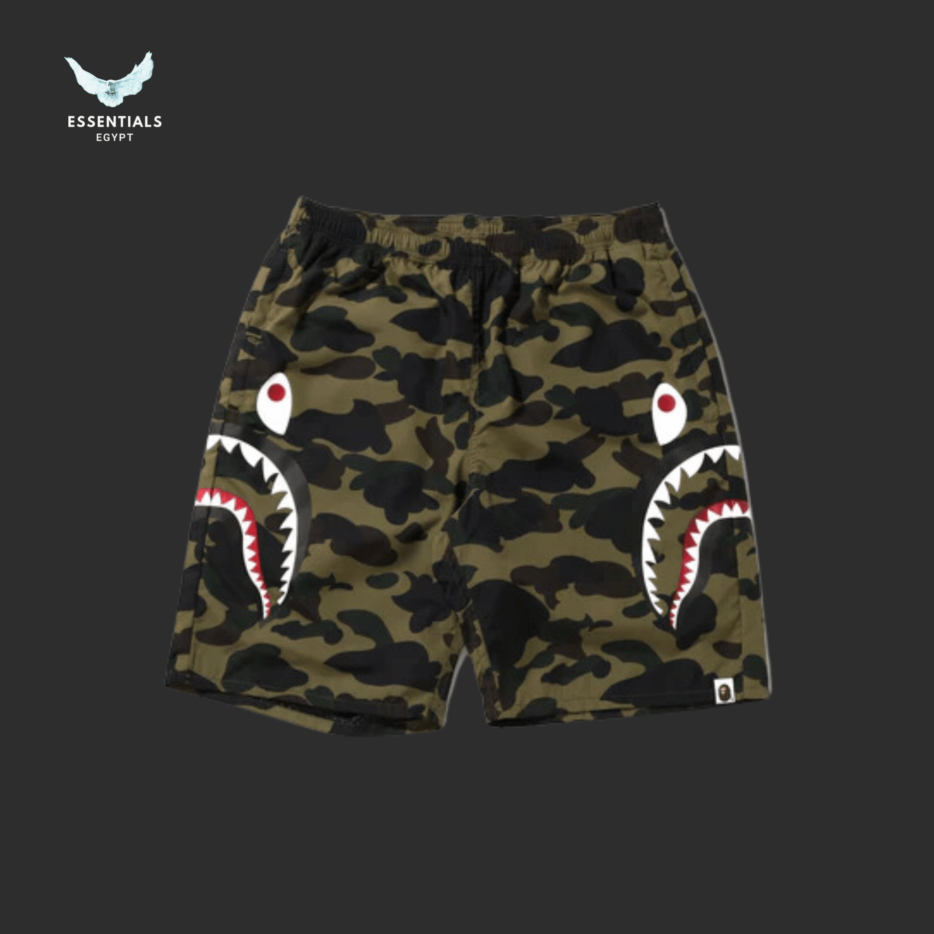 BAPE Shark Shorts – Side Panel 1st Camo Green - ESSENTIALS EGYPT