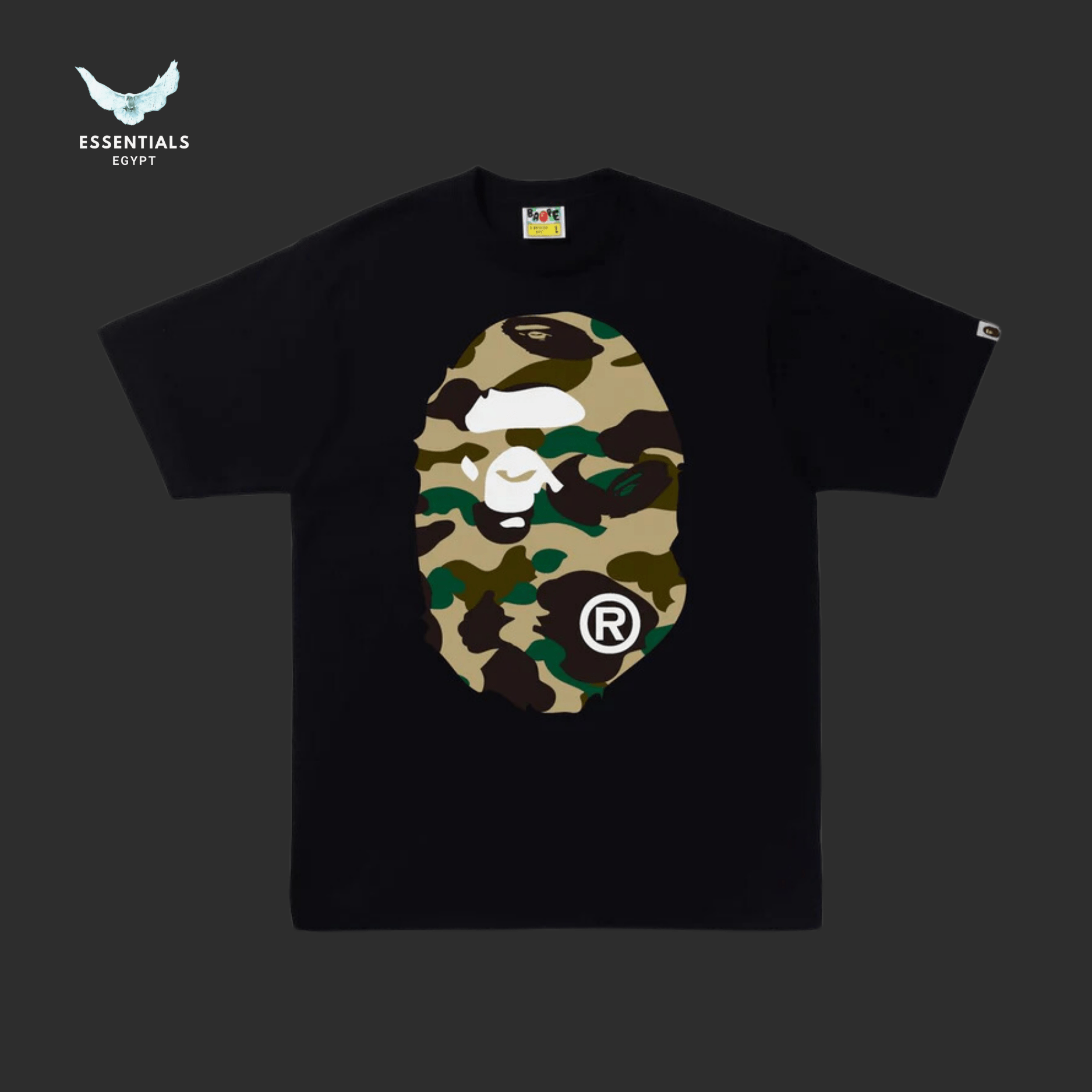 BAPE 1st Camo Big Ape Head T-Shirt 'Beige/Black' - ESSENTIALS EGYPT