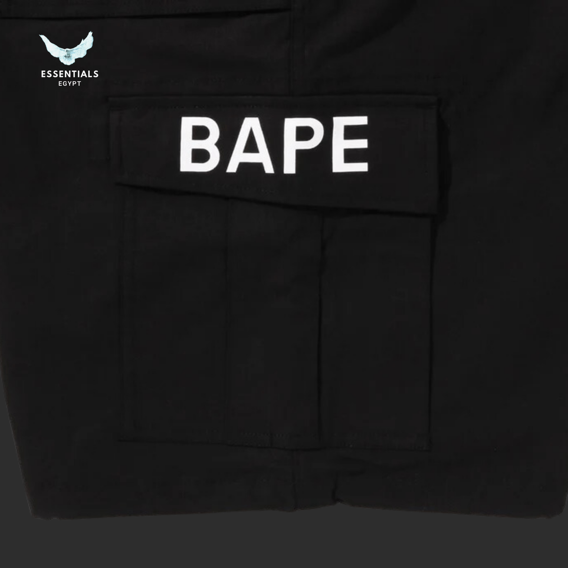 BAPE Cargo Shorts – 6 Pocket Black - ESSENTIALS EGYPT