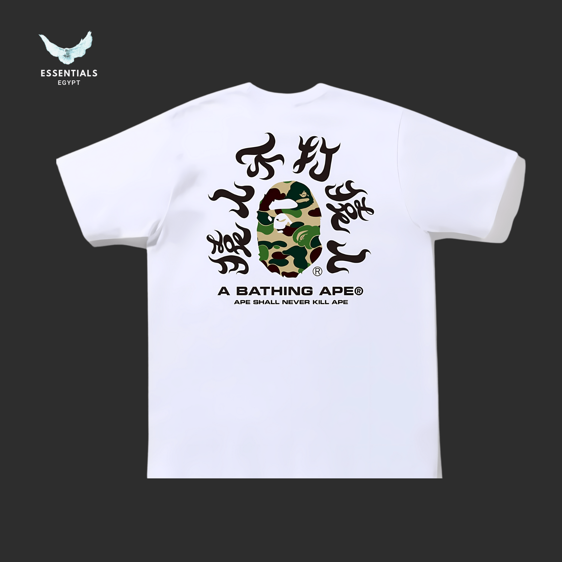 BAPE ABC CAMO KANJI TEE 'White' - ESSENTIALS EGYPT