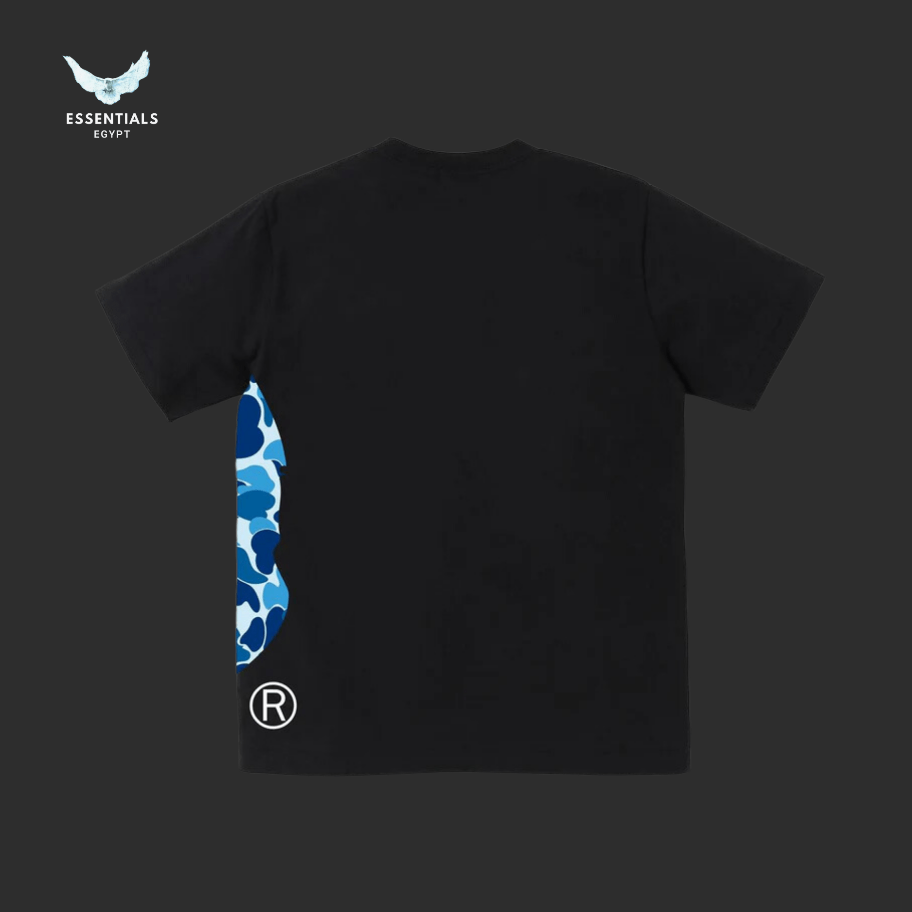 BAPE ABC Camo Side Big Ape Head Tee 'Black_Blue' - ESSENTIALS EGYPT