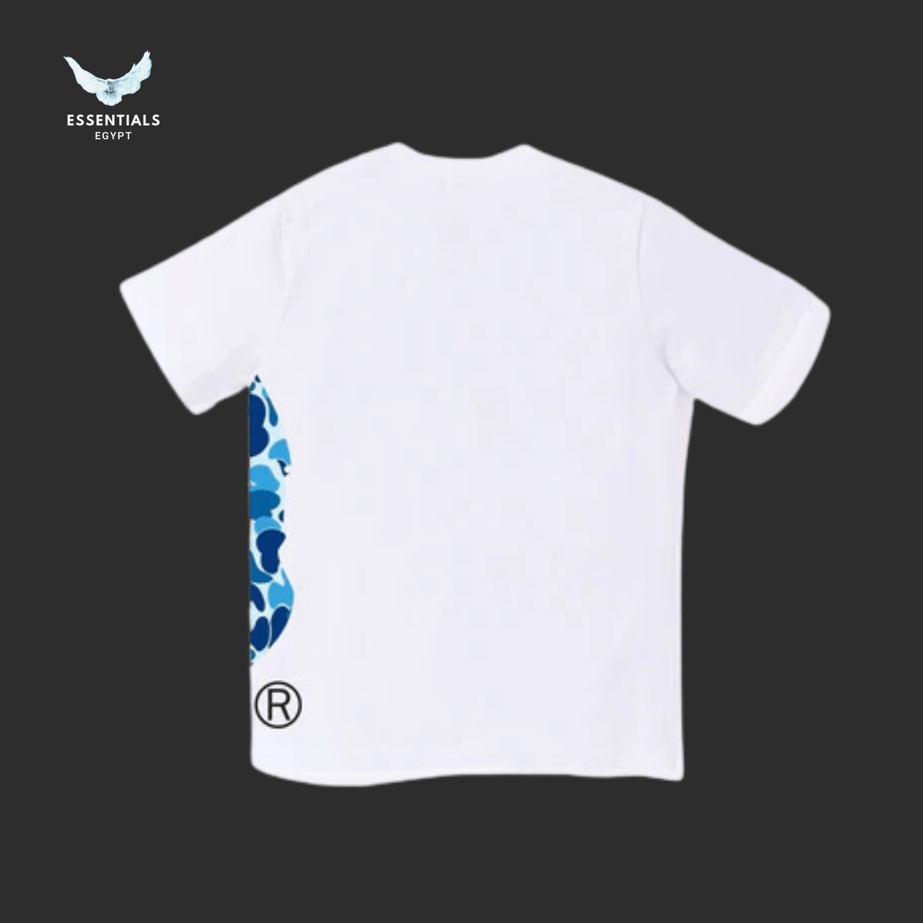 BAPE ABC Camo Side Big Ape Head Tee 'White_Blue' - ESSENTIALS EGYPT