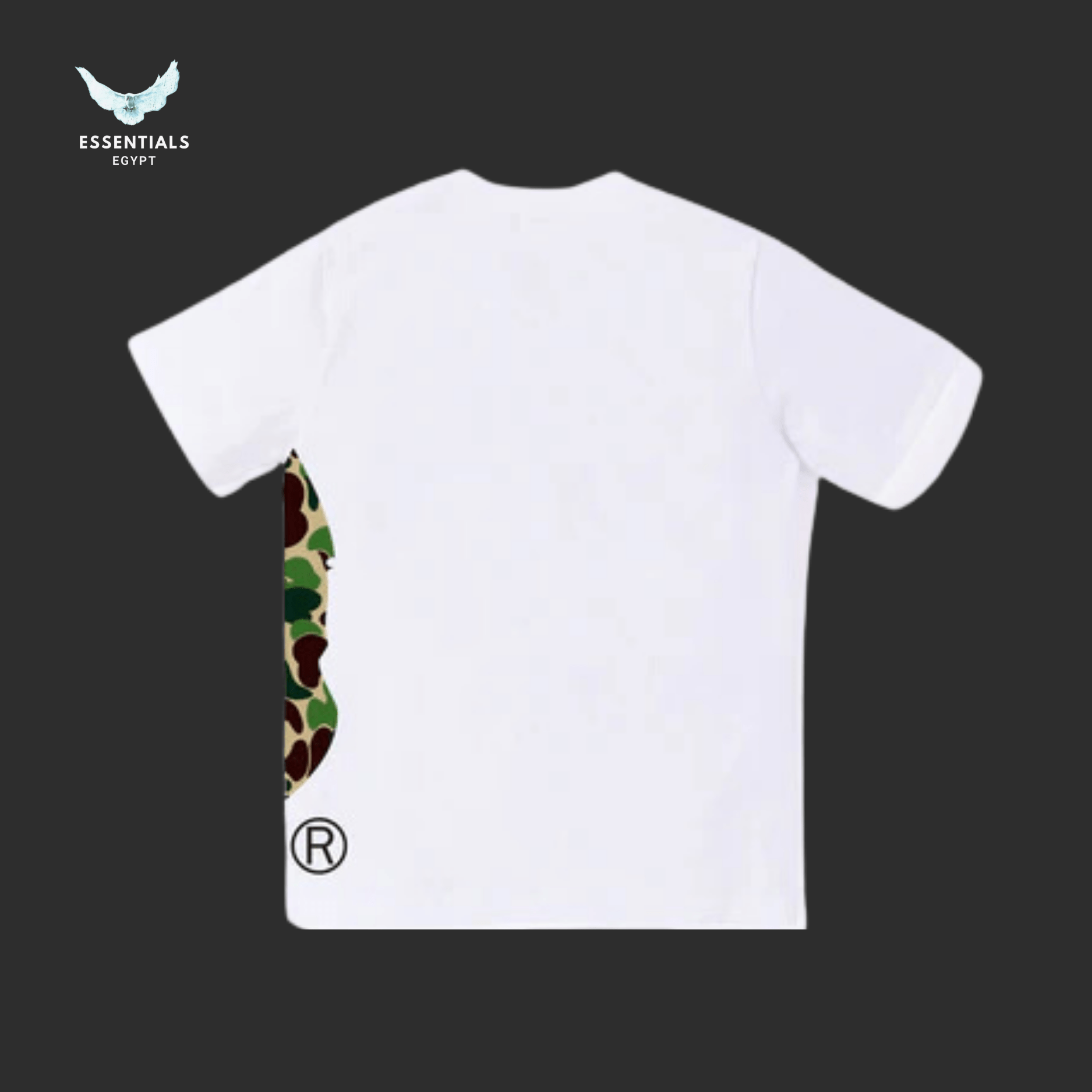 BAPE ABC Camo Side Big Ape Head Tee 'White_Green' - ESSENTIALS EGYPT