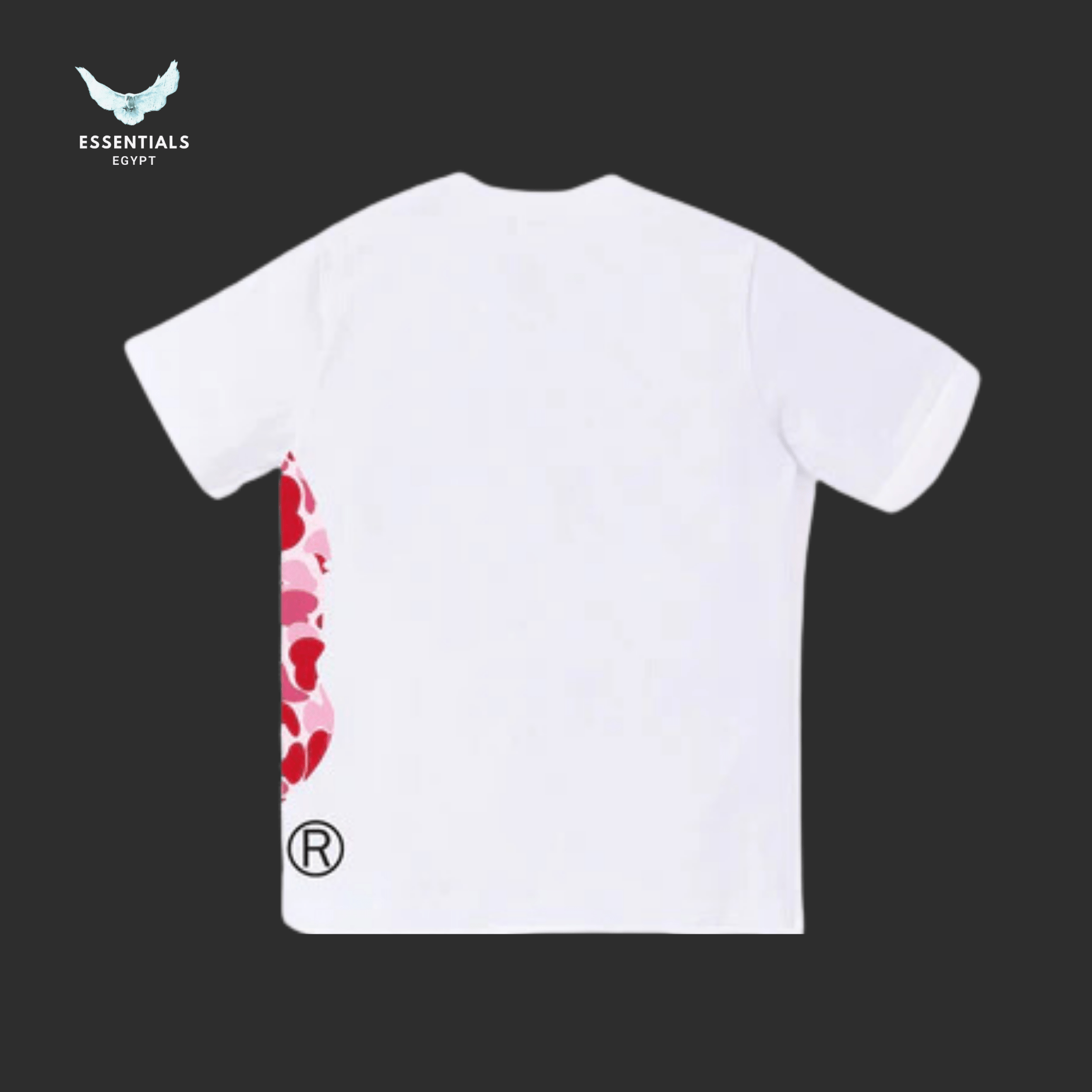 BAPE ABC Camo Side Big Ape Head Tee 'White_Pink' - ESSENTIALS EGYPT