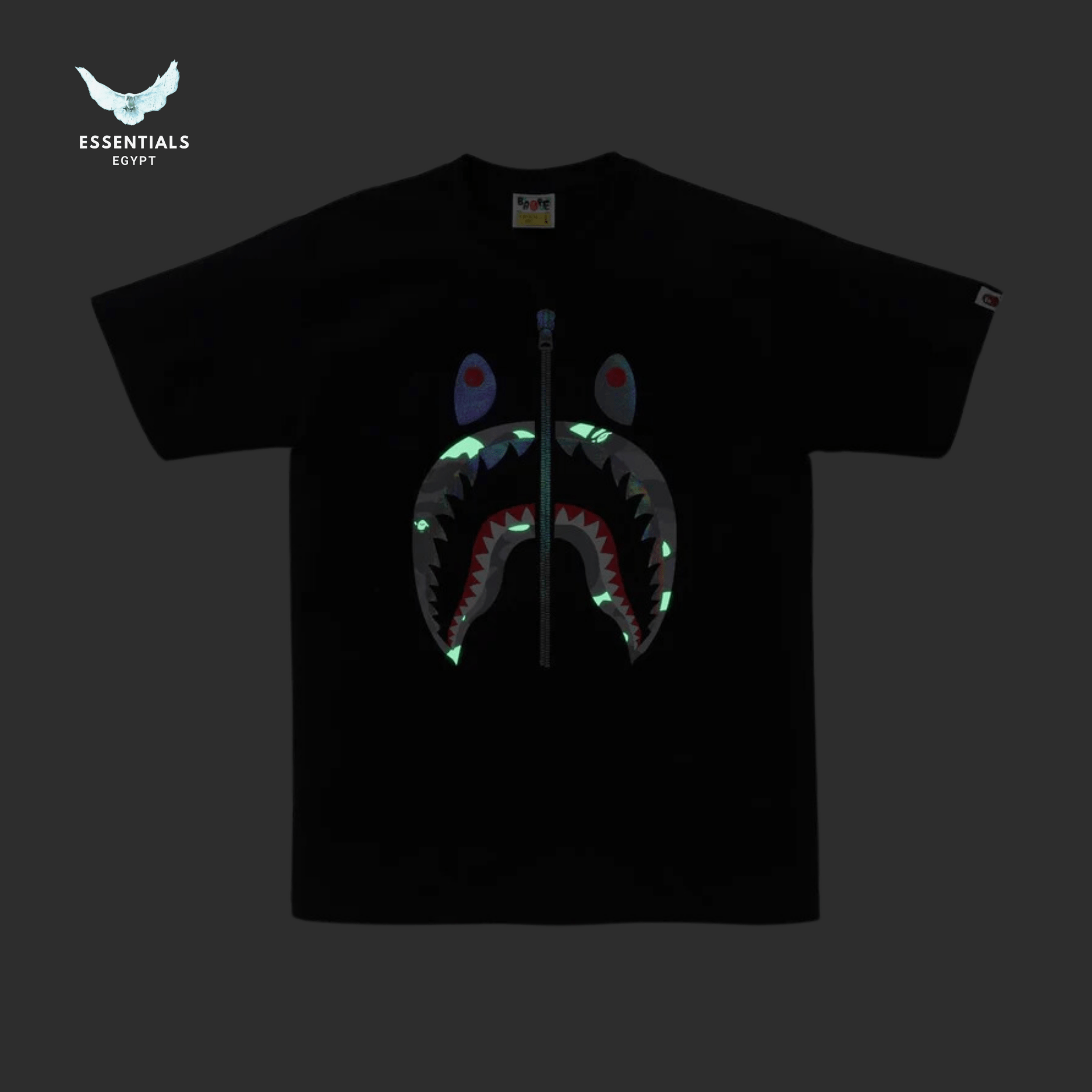 BAPE City Camo Shark Tee 'Black_Grey' - ESSENTIALS EGYPT