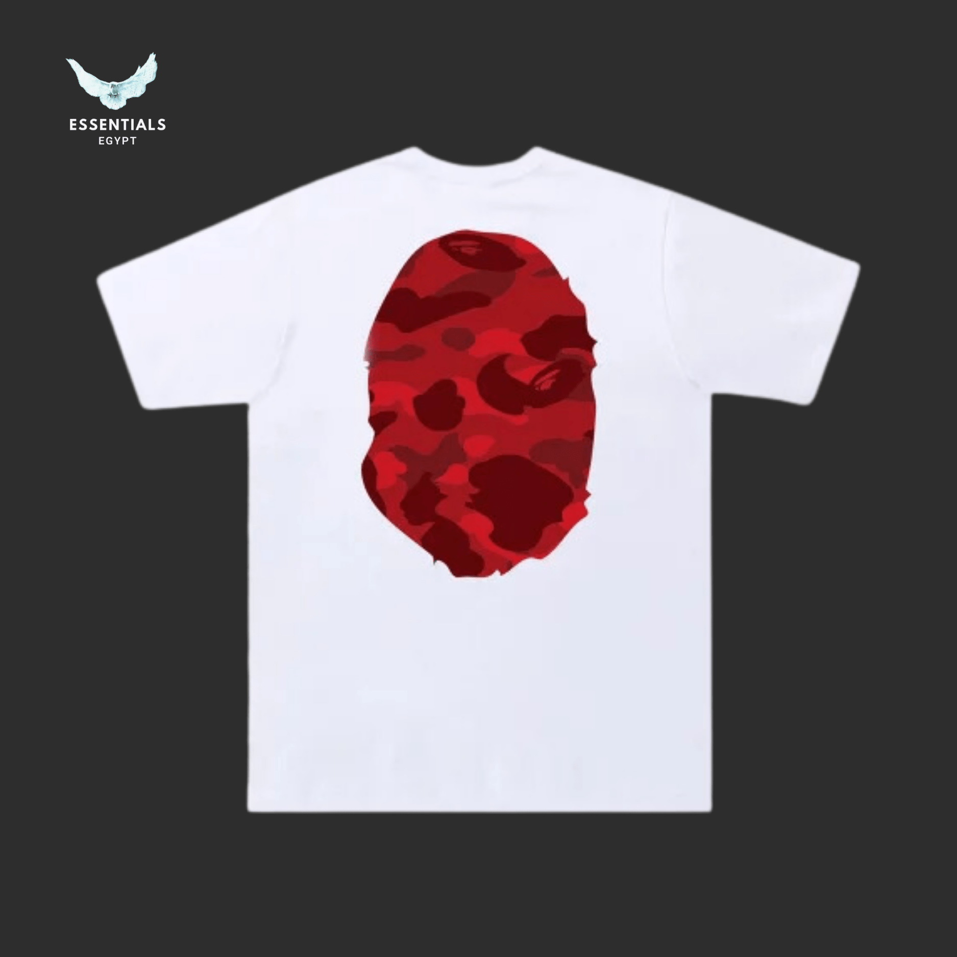 BAPE Color Camo Ape Head T-Shirt – White/Red - ESSENTIALS EGYPT
