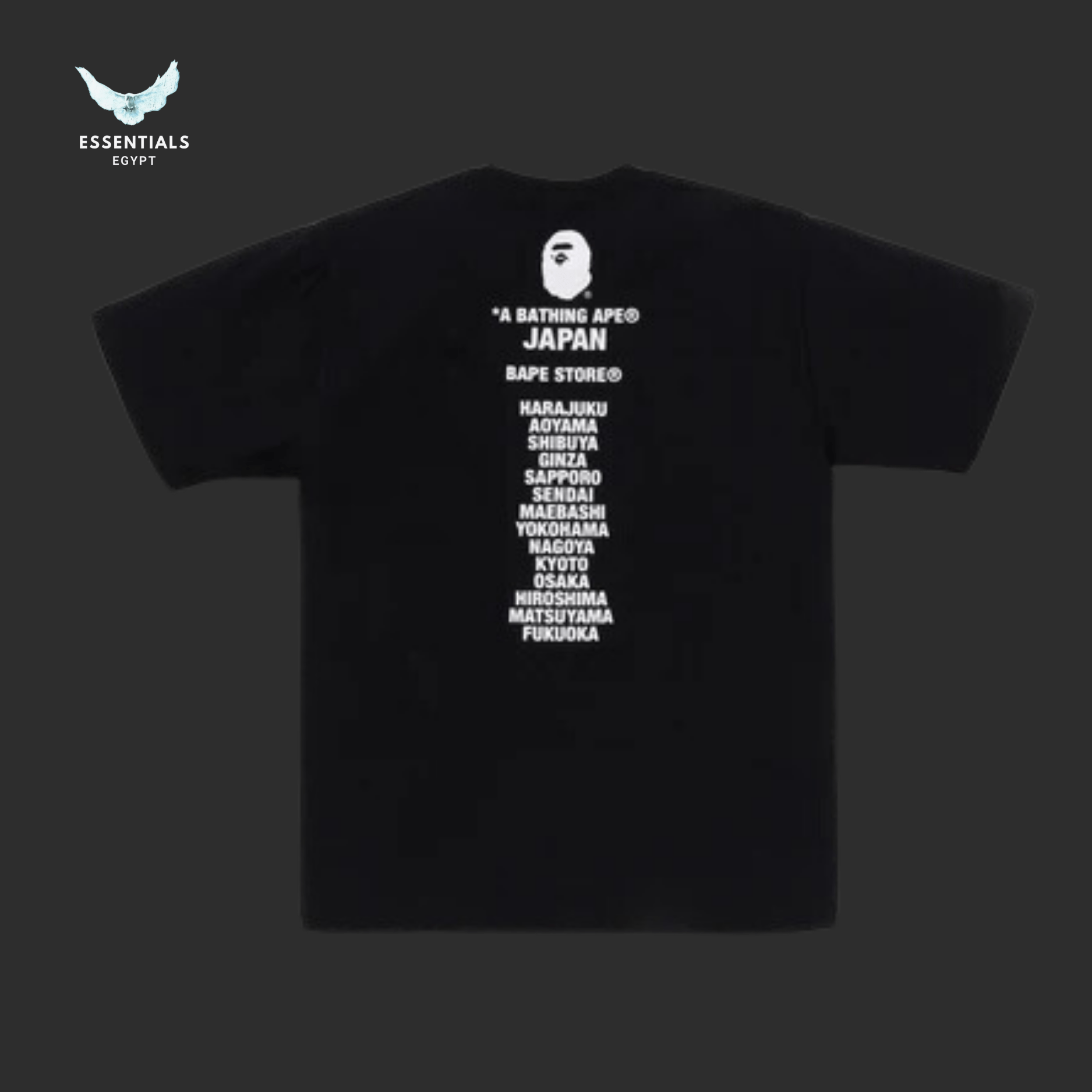 BAPE Japan Ape Head Tee 'Black' - ESSENTIALS EGYPT
