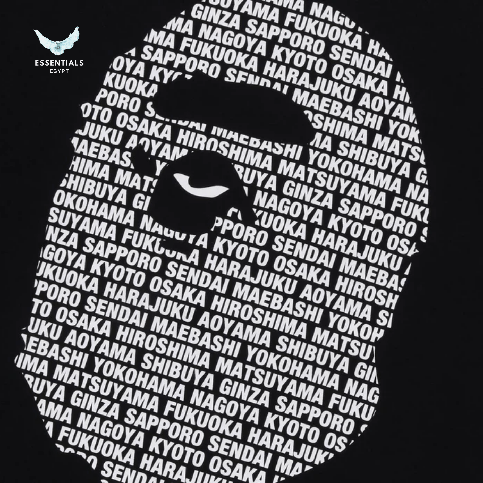 BAPE Japan Ape Head Tee 'Black' - ESSENTIALS EGYPT