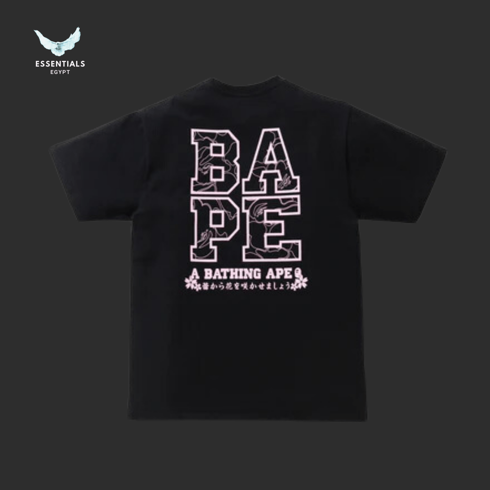 BAPE Sakura Photo Ape Head Tee 'Black' - ESSENTIALS EGYPT