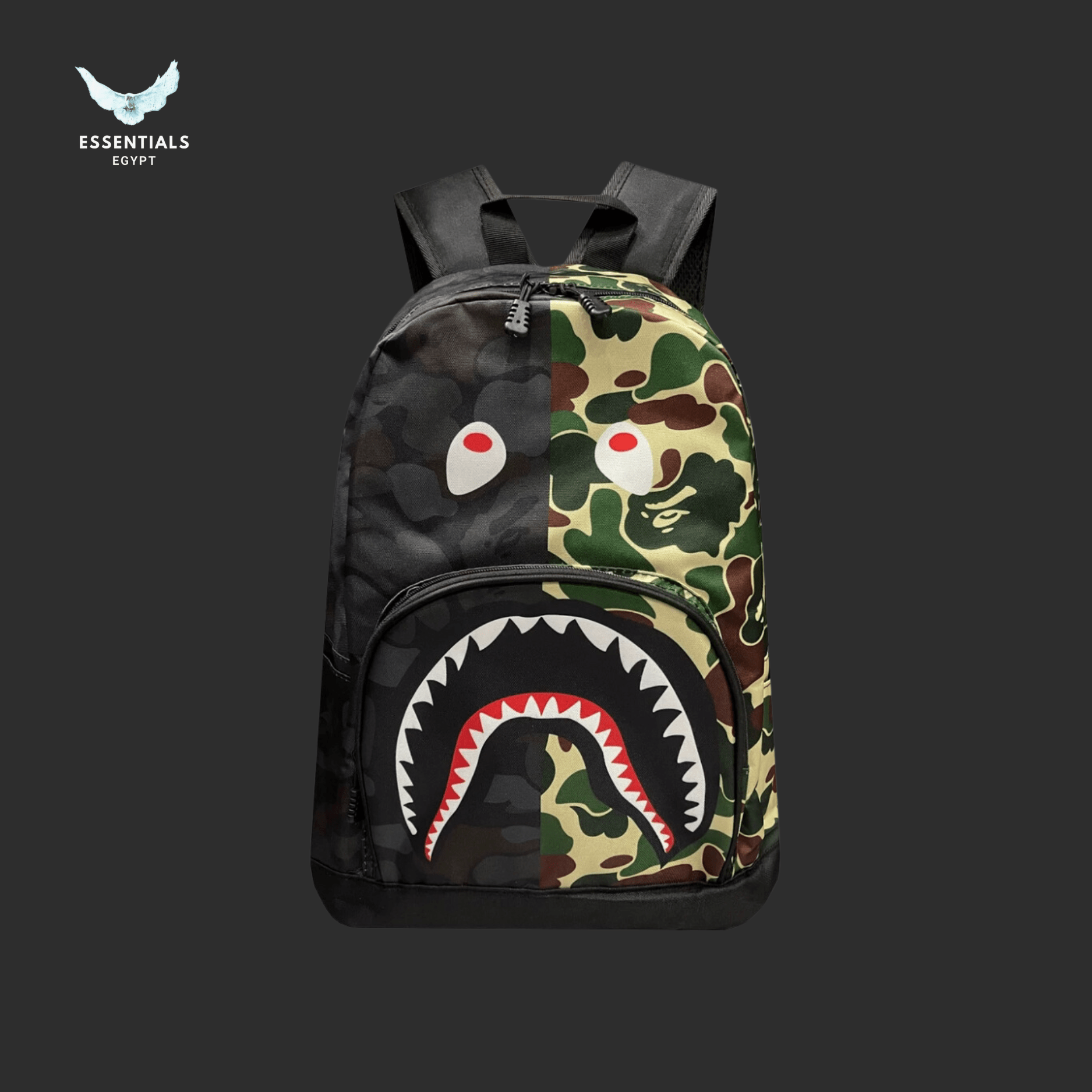 BAPE Shark Backpack – Army Camo Edition - ESSENTIALS EGYPT