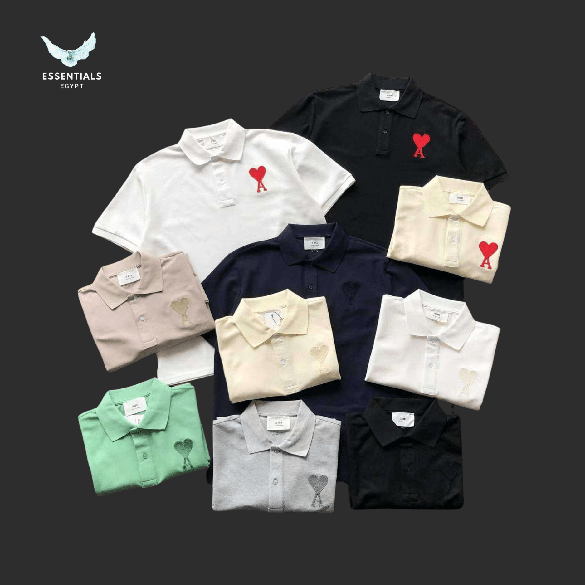 AMI Paris Polo – Medium Heart Logo - ESSENTIALS EGYPT
