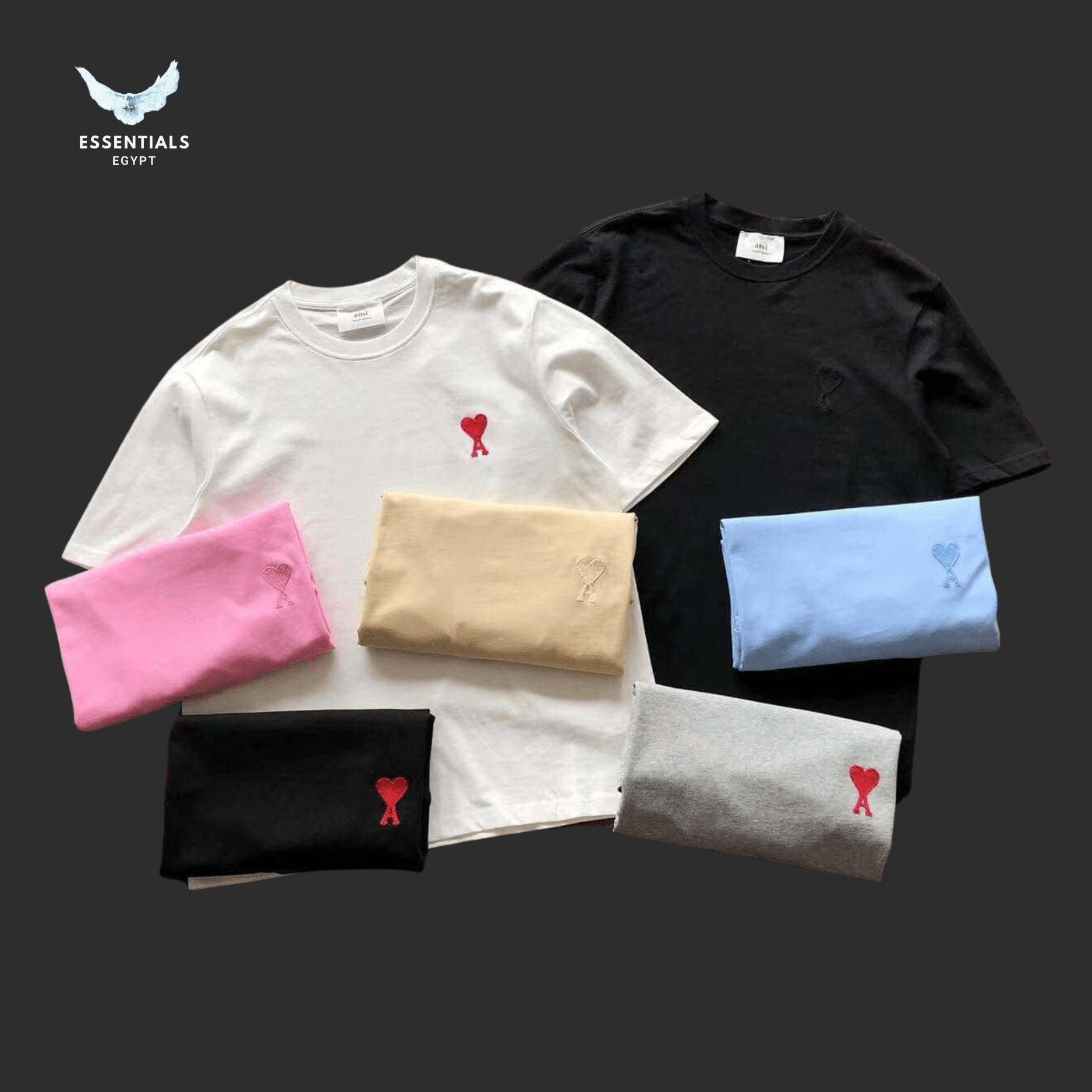 AMI Paris Medium Logo T-Shirt Egypt | Essentials EG