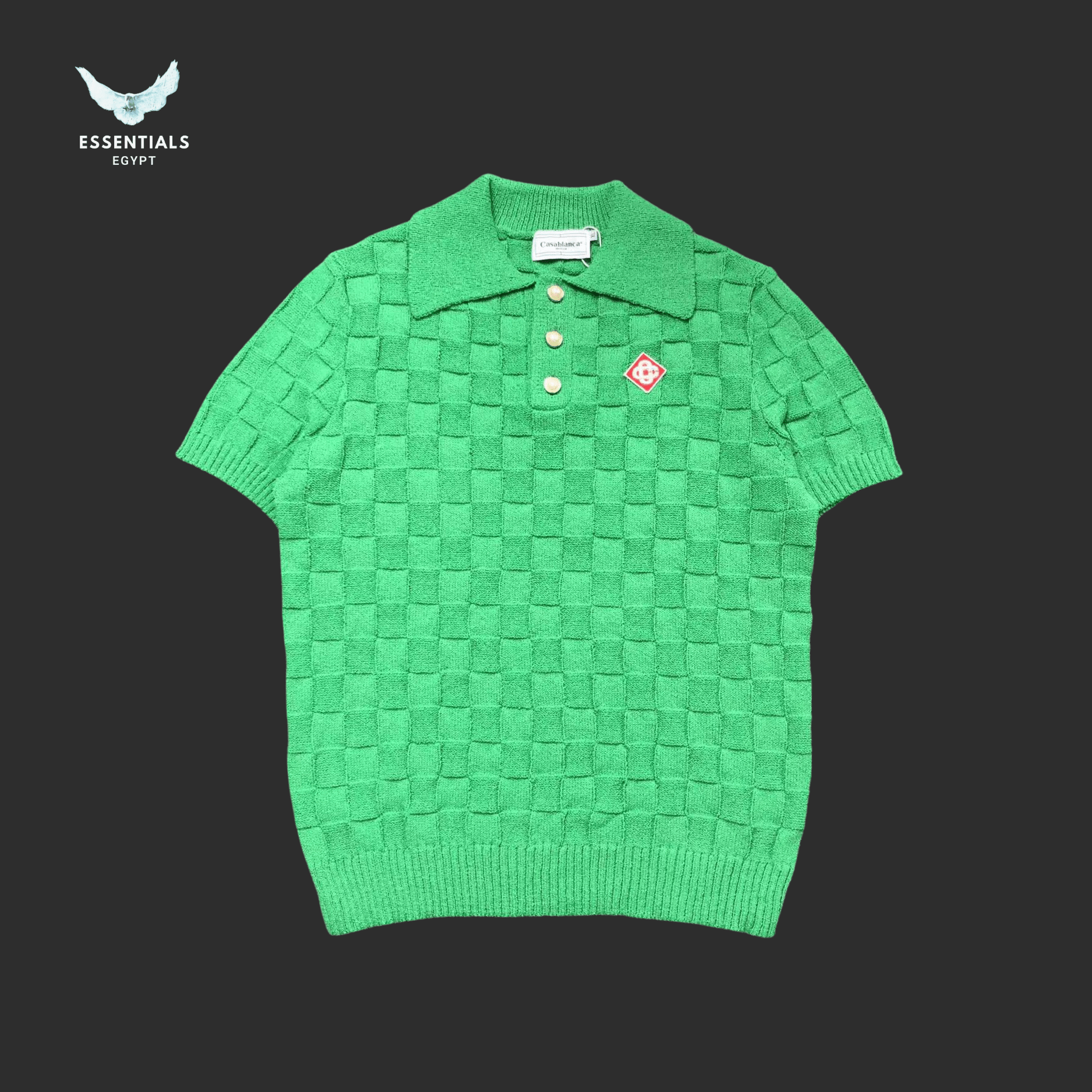 Casablanca Knit Polo – Embossed Logo Edition - ESSENTIALS EGYPT