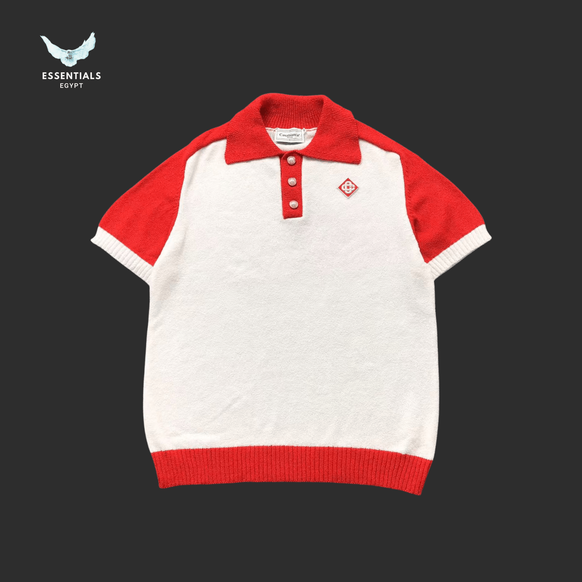 Casablanca Knit Polo – Contrast Collar Edition - ESSENTIALS EGYPT