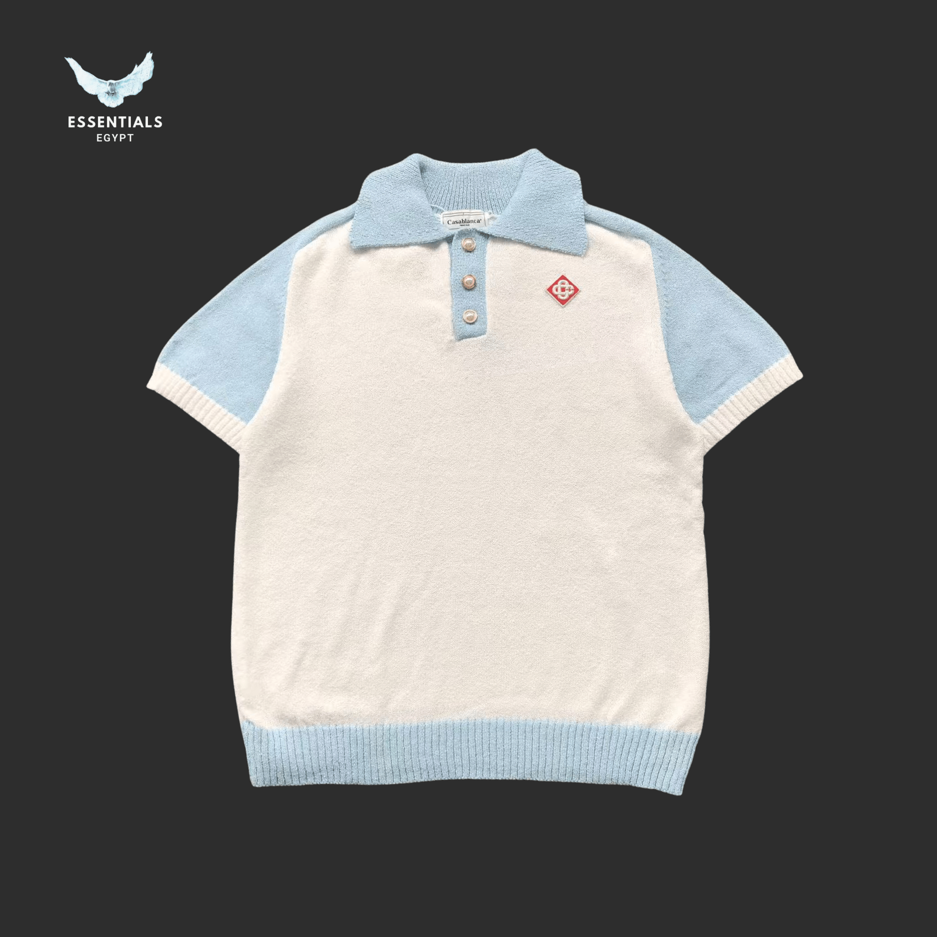 Casablanca Knit Polo – Contrast Collar Edition - ESSENTIALS EGYPT