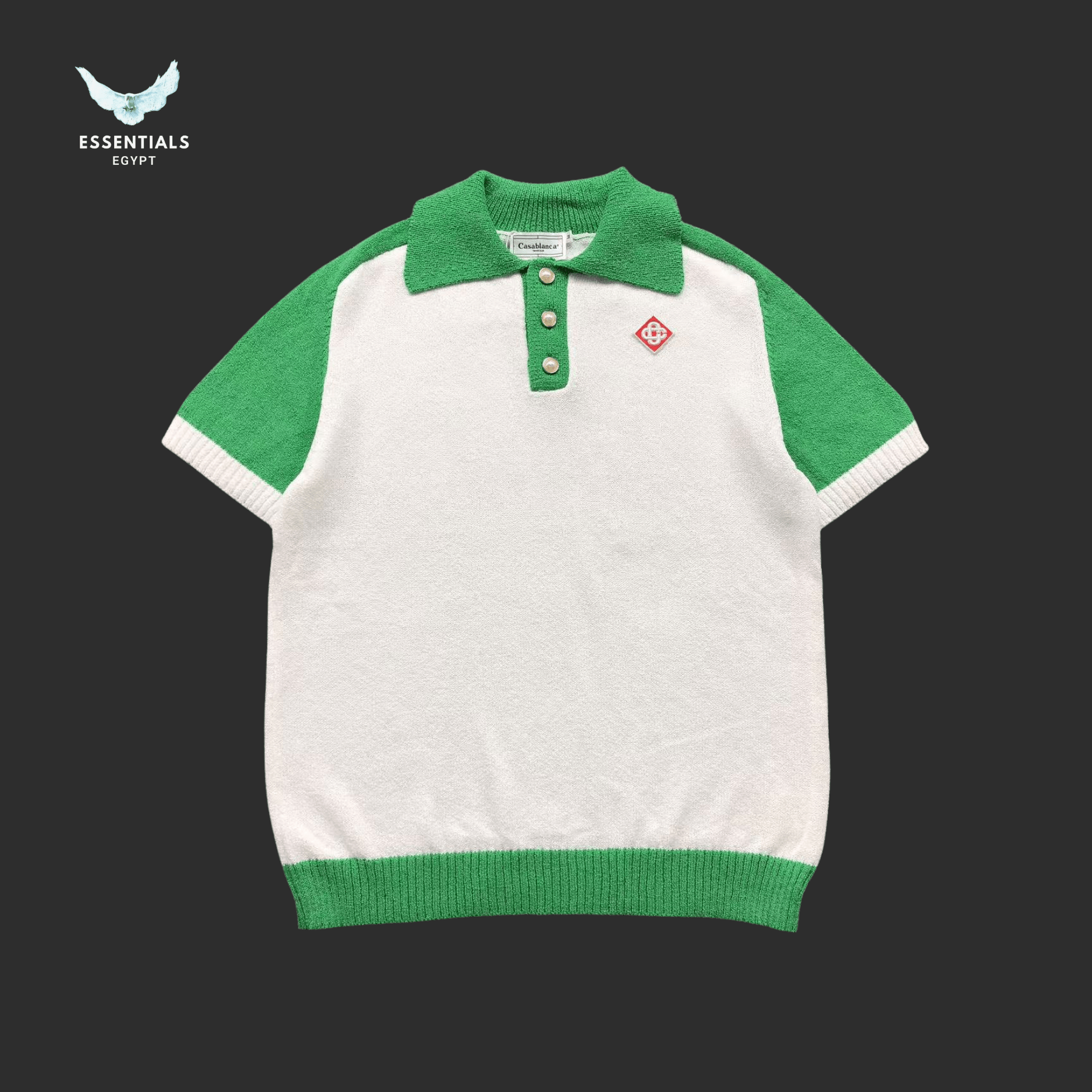 Casablanca Knit Polo – Contrast Collar Edition - ESSENTIALS EGYPT