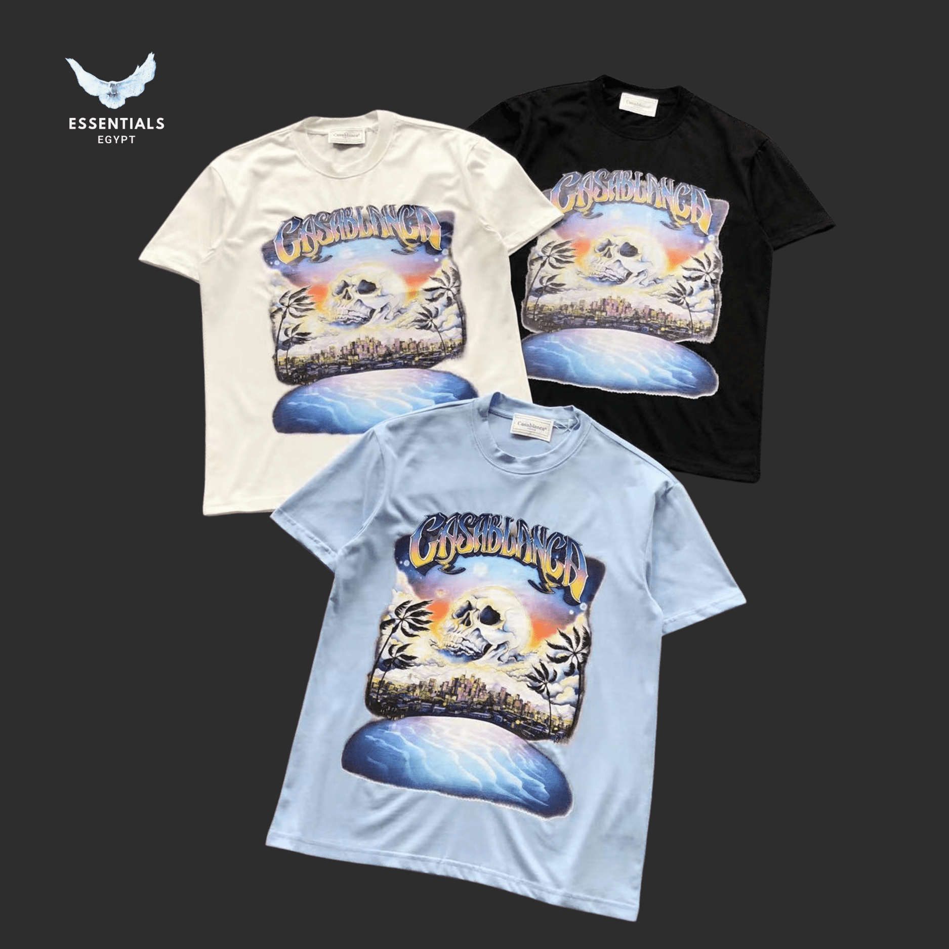 Casablanca T-Shirt – Wavy Desert Graphic - ESSENTIALS EGYPT