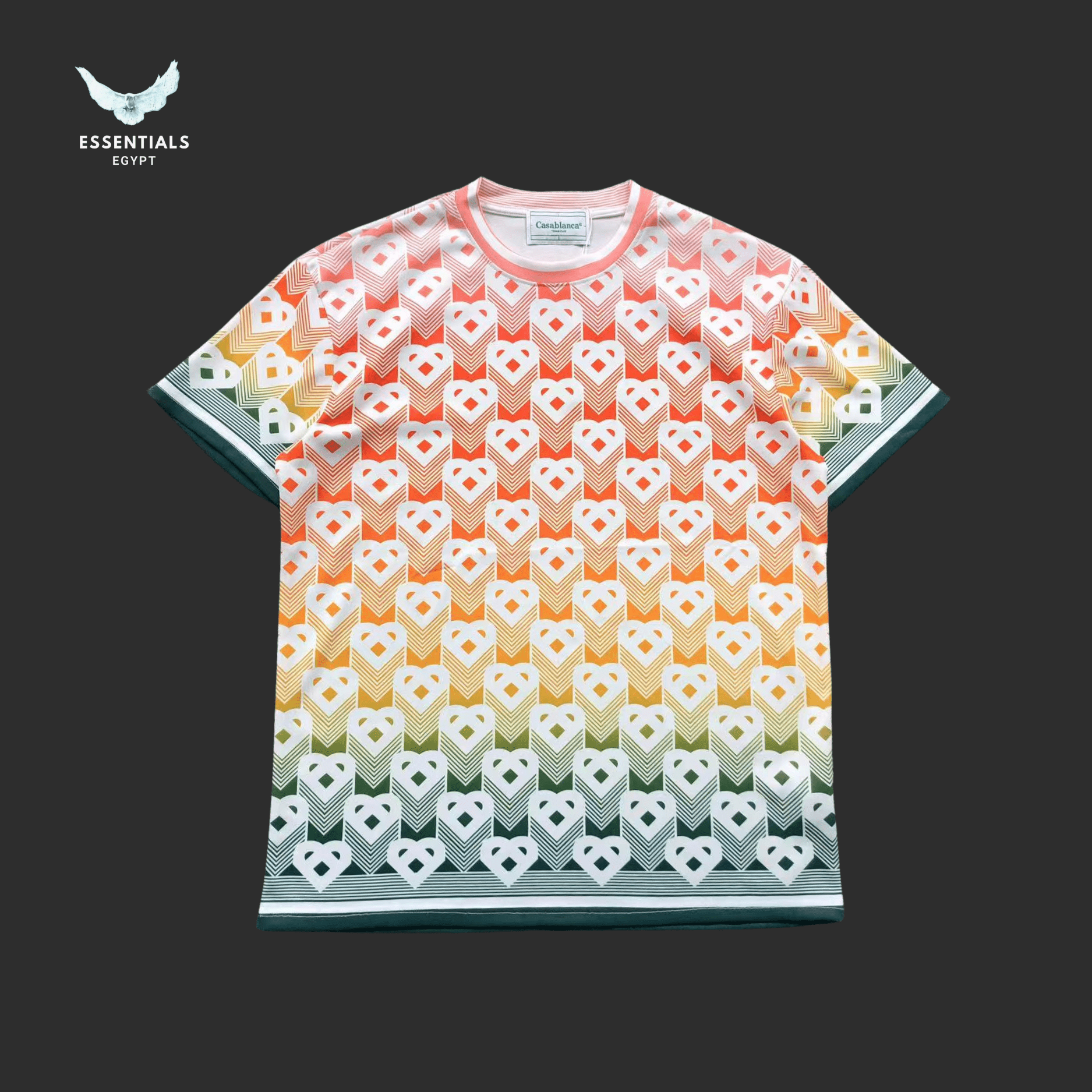 Casablanca T-Shirt – Rainbow Monogram Fade - ESSENTIALS EGYPT
