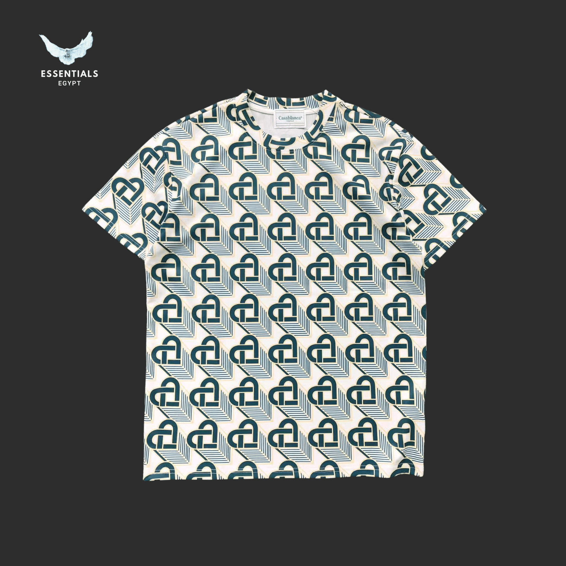 Casablanca T-Shirt – Monogram All - Over - ESSENTIALS EGYPT
