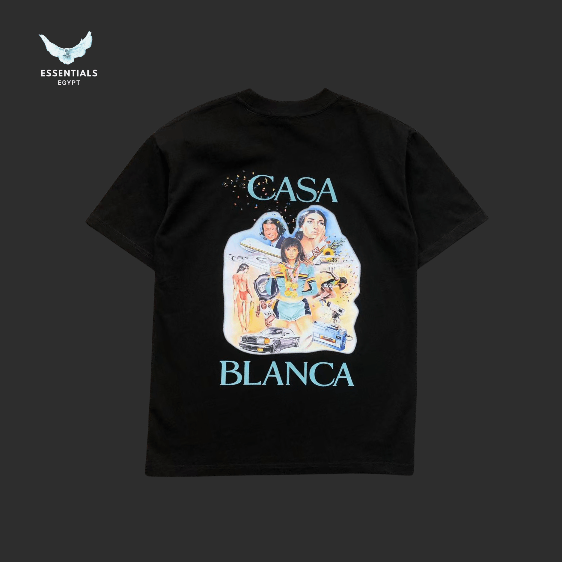 Casablanca T-Shirt – Mediterranean Ladies Print - ESSENTIALS EGYPT