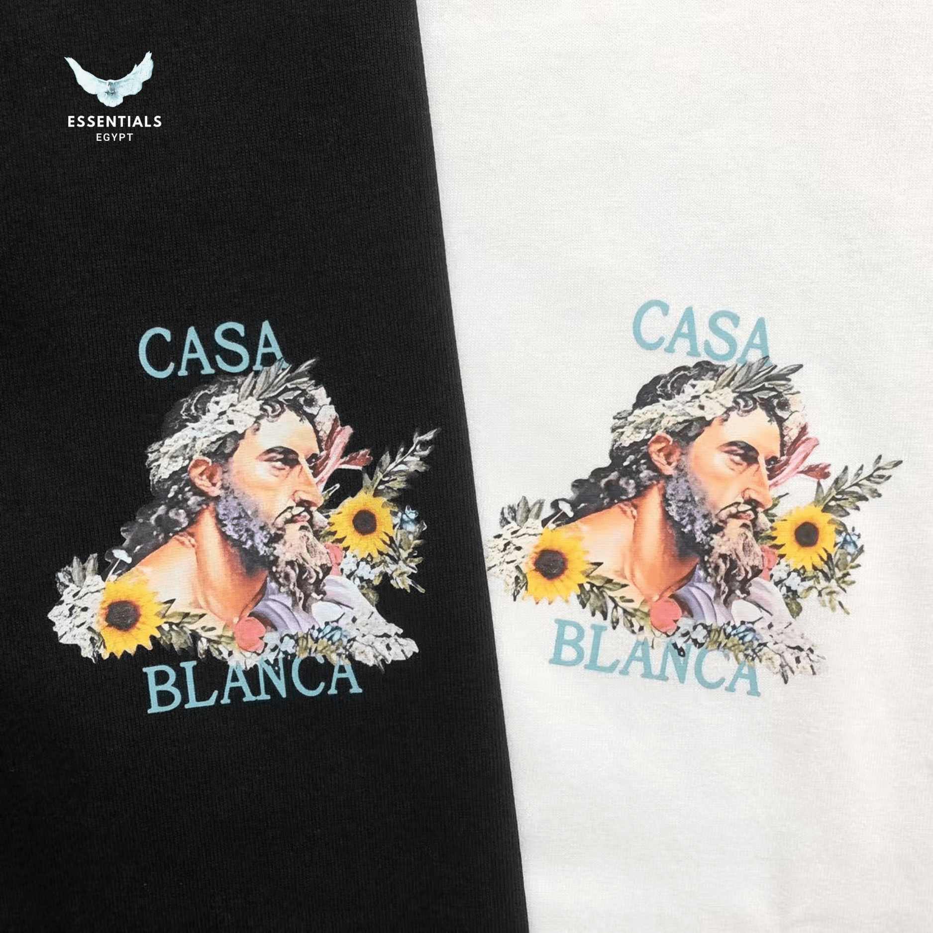 Casablanca T-Shirt – Mediterranean Ladies Print - ESSENTIALS EGYPT