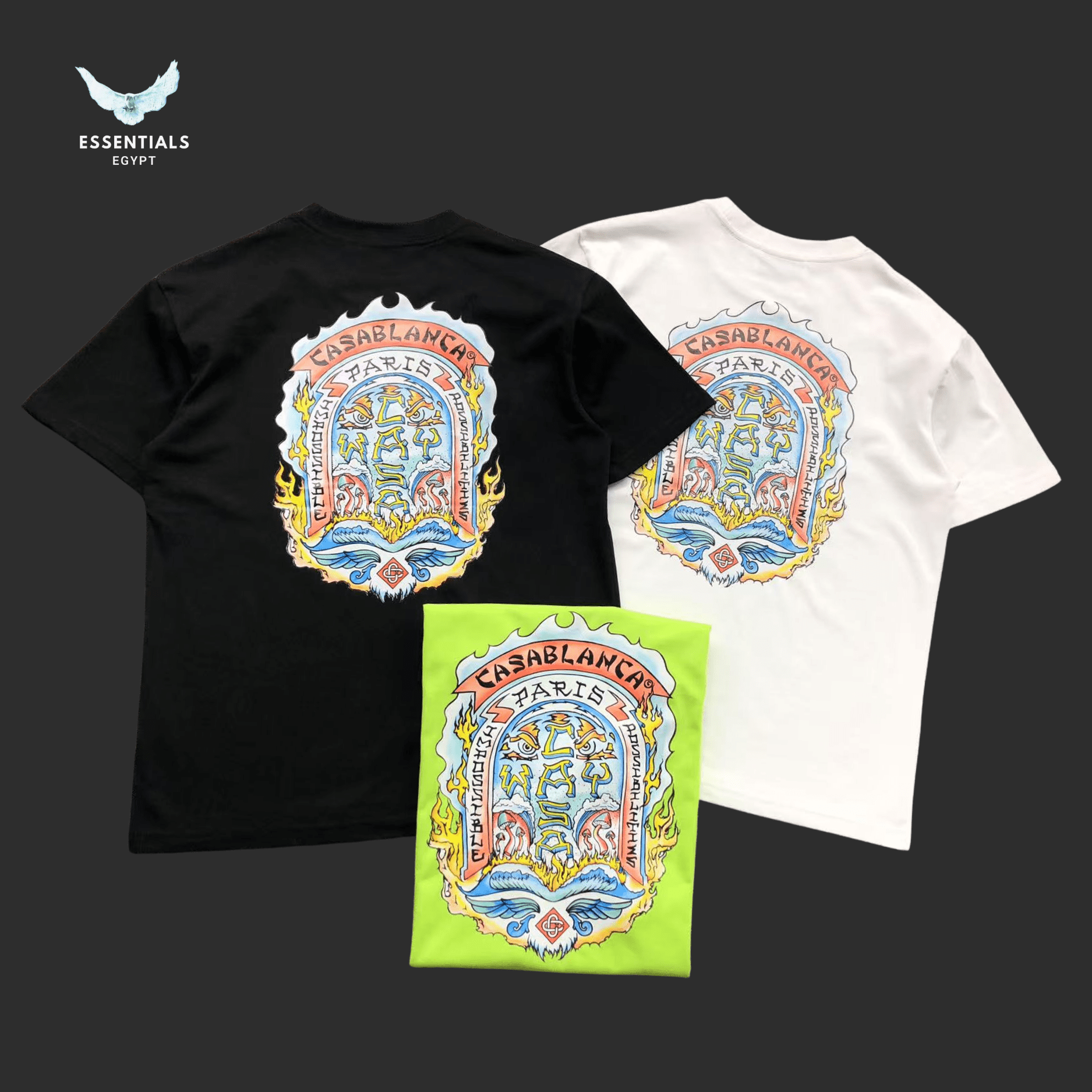 Casablanca T-Shirt – Arch Mosaic Graphic - ESSENTIALS EGYPT