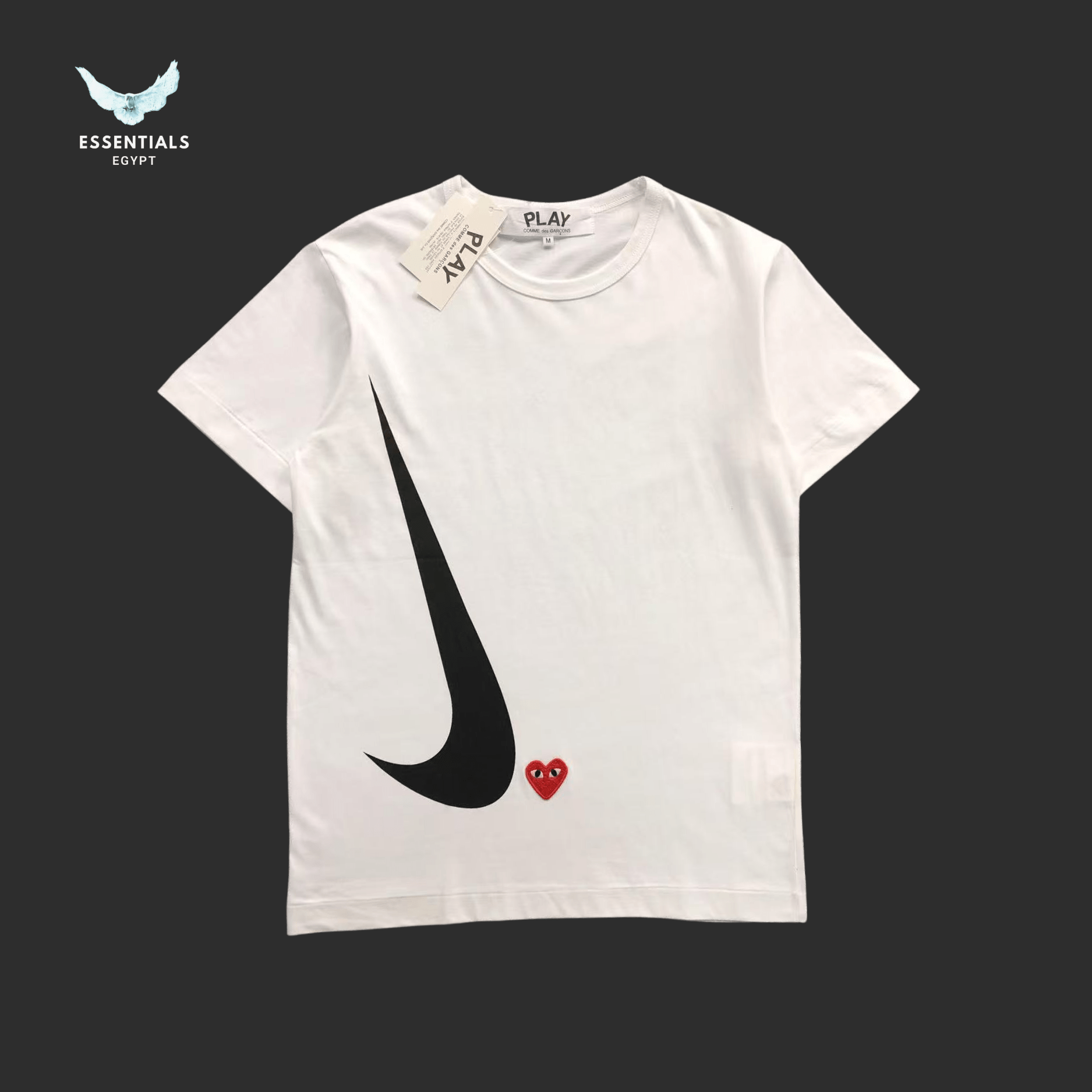 CDG x Nike T-Shirt – Heart & Swoosh - ESSENTIALS EGYPT