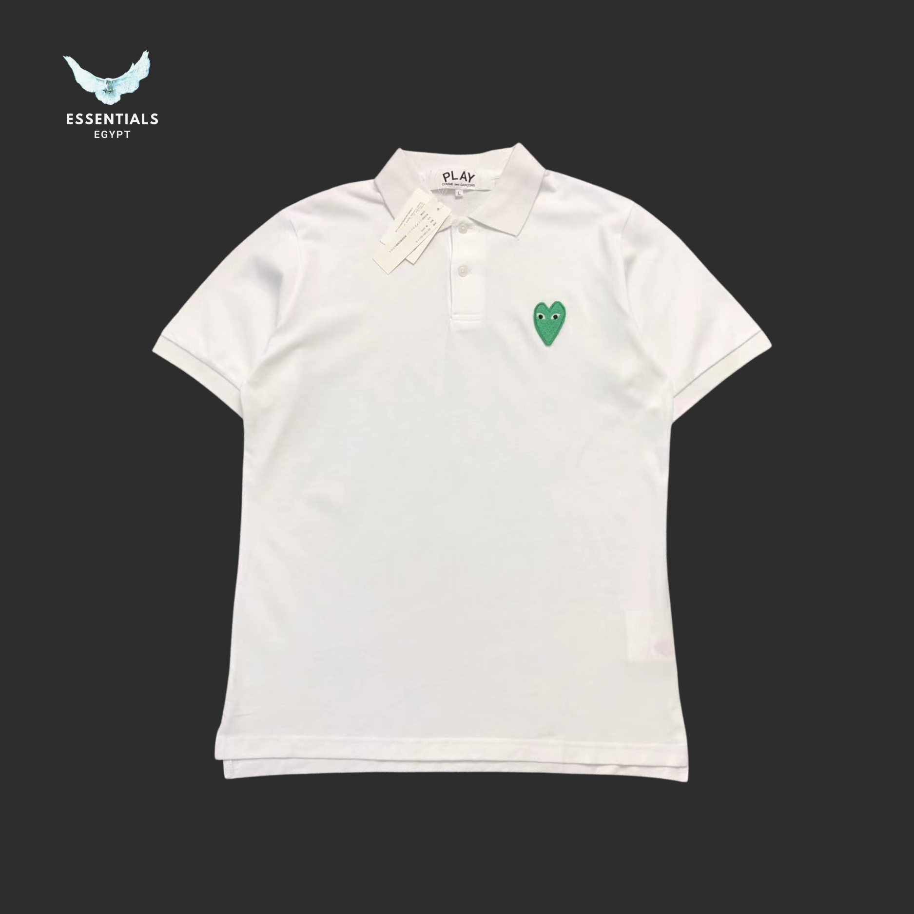 CDG Play Polo – Green Heart Logo