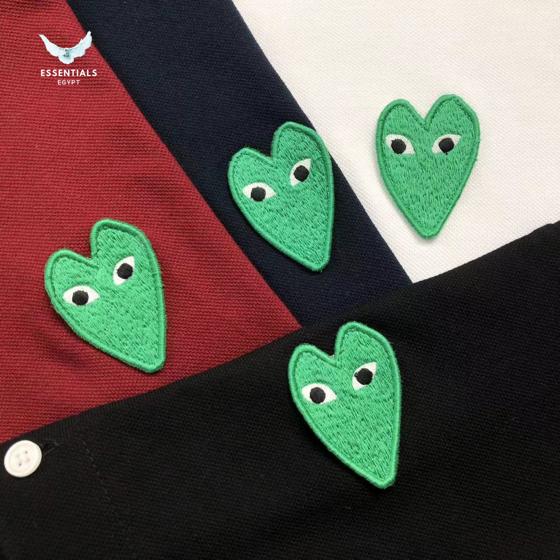 CDG Play Polo – Green Heart Logo