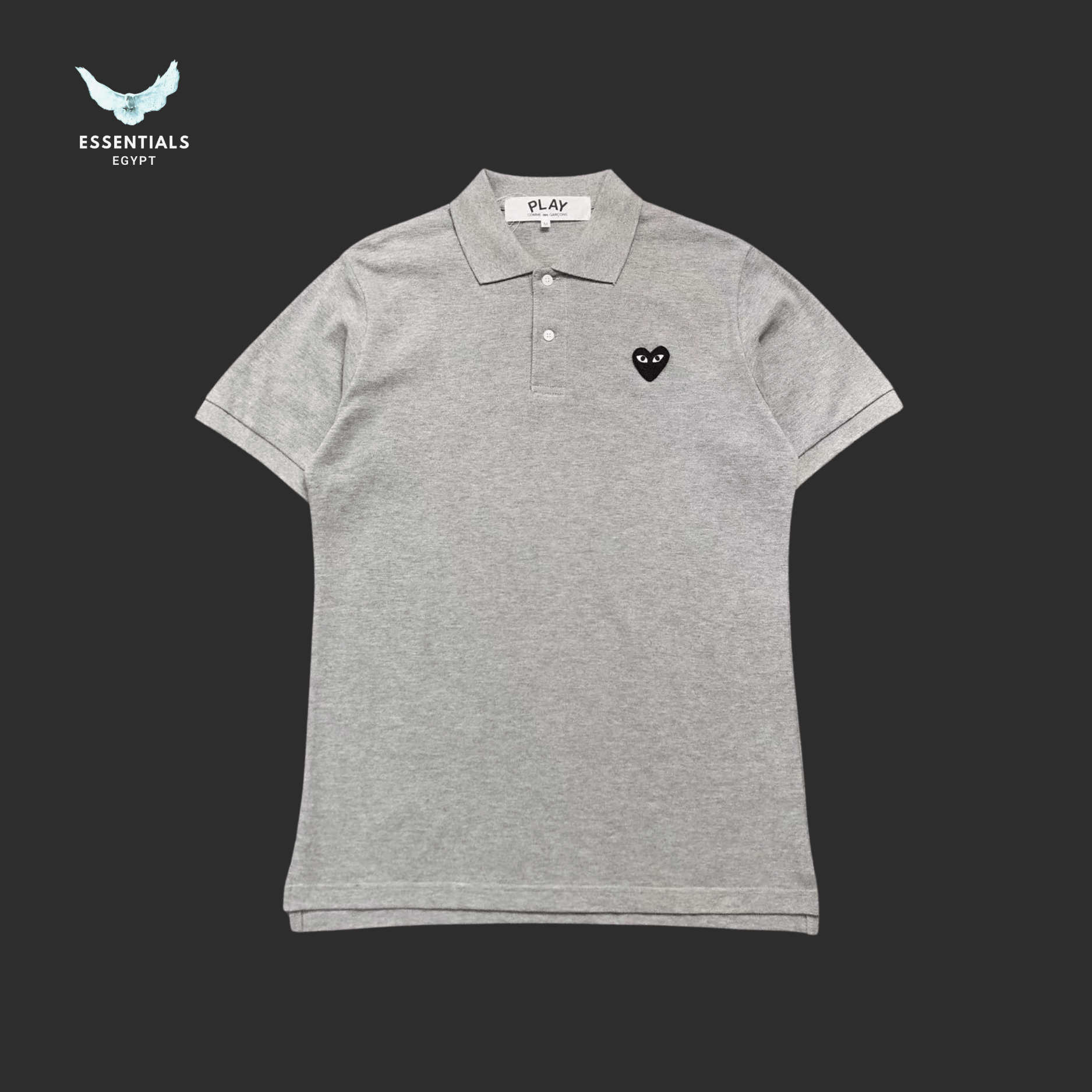 CDG Play Polo – Navy Heart Logo - ESSENTIALS EGYPT