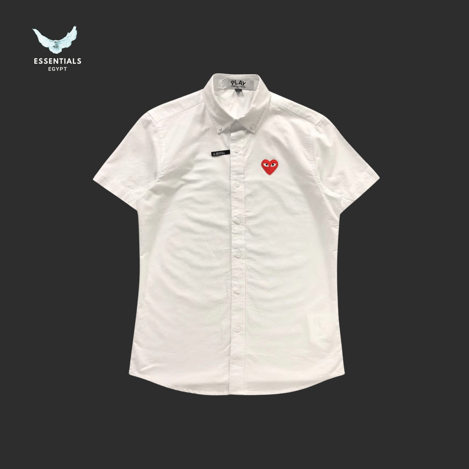 CDG Play Shirt – White Red Heart - ESSENTIALS EGYPT